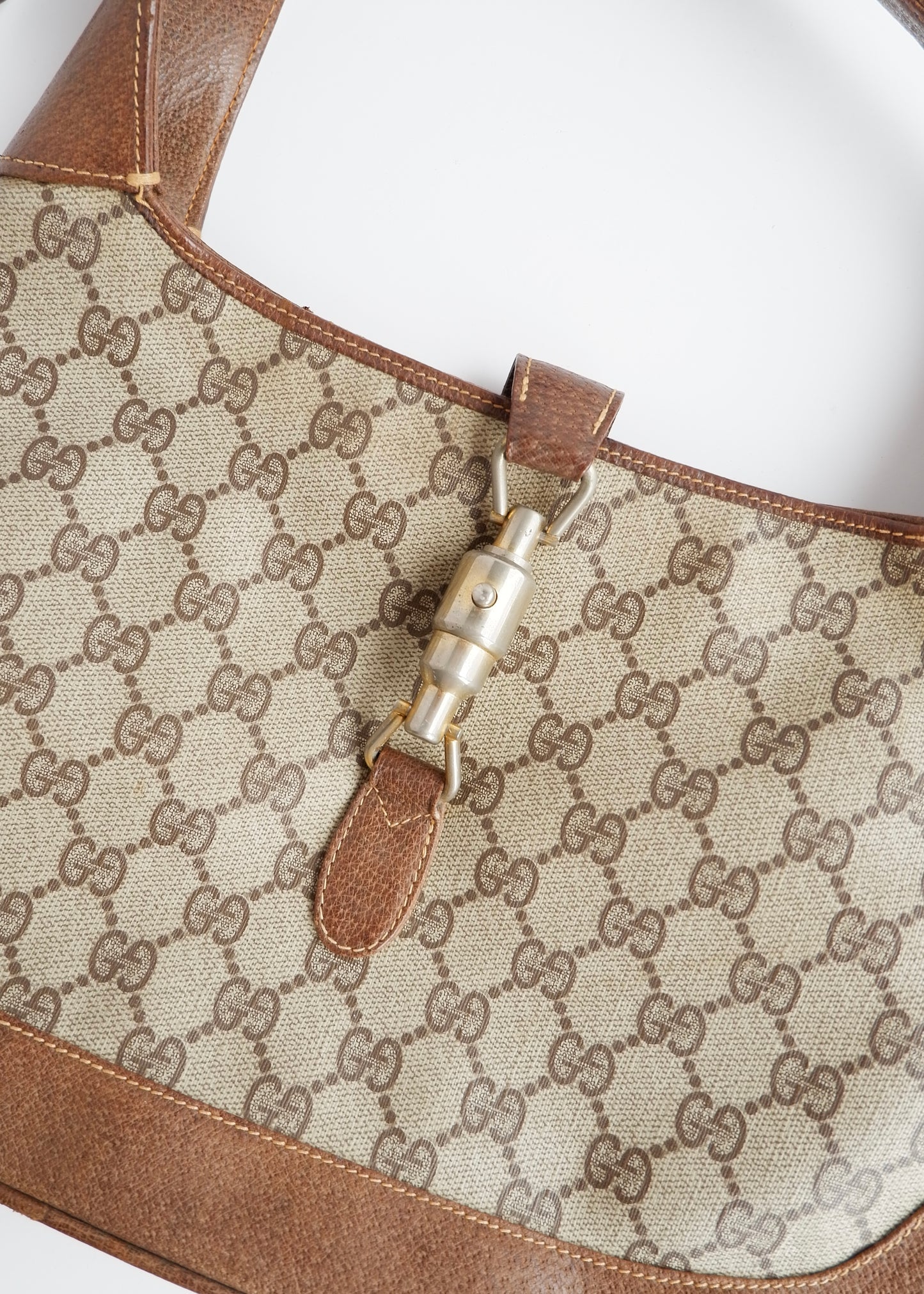 Authentic Preowned Vintage Gucci Brown GG Canvas Jackie Shoulder Bag