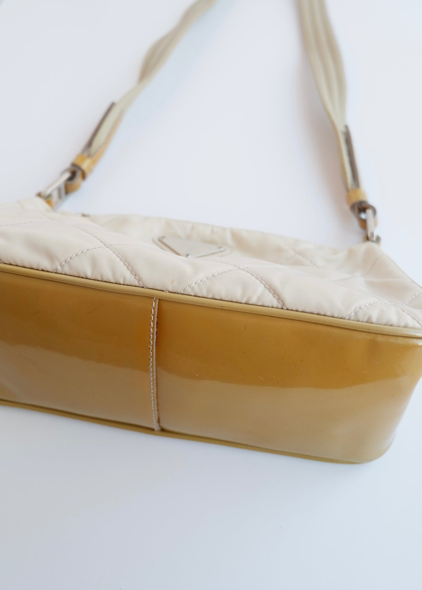 Authentic Preowned Prada Beige Quilted Nylon Crossbody Bag