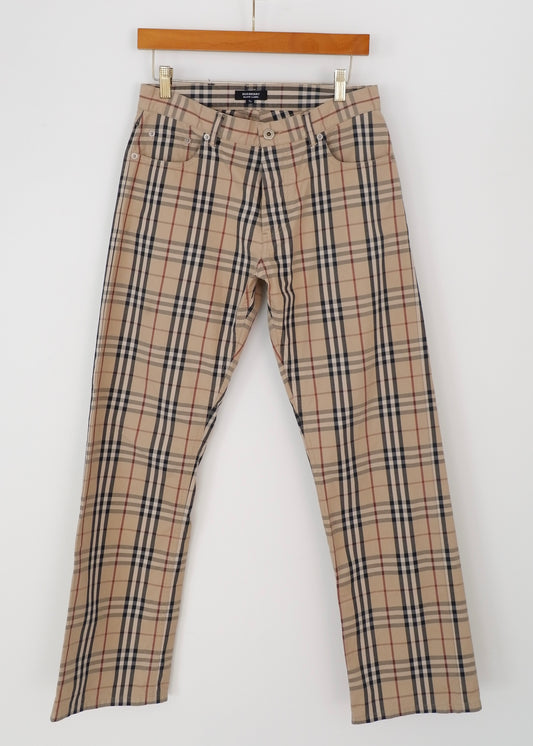 Authentic Preowned Burberry Beige Check Pants - 76 (s)