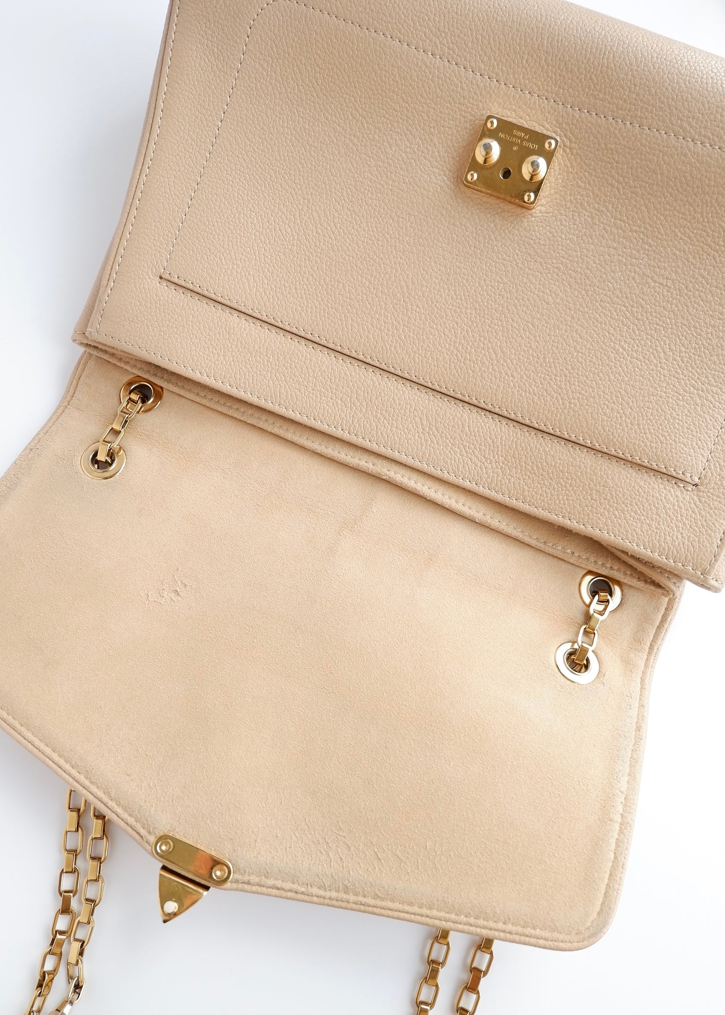 Authentic Preowned Louis Vuitton Cream Monogram Empreinte Leather St Germain MM Shoulder Bag