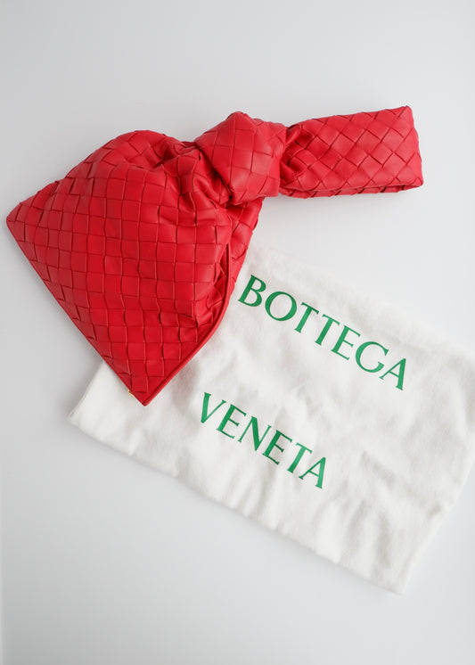 Authentic Preowned Bottega Veneta Red Woven Leather The Twist Bag