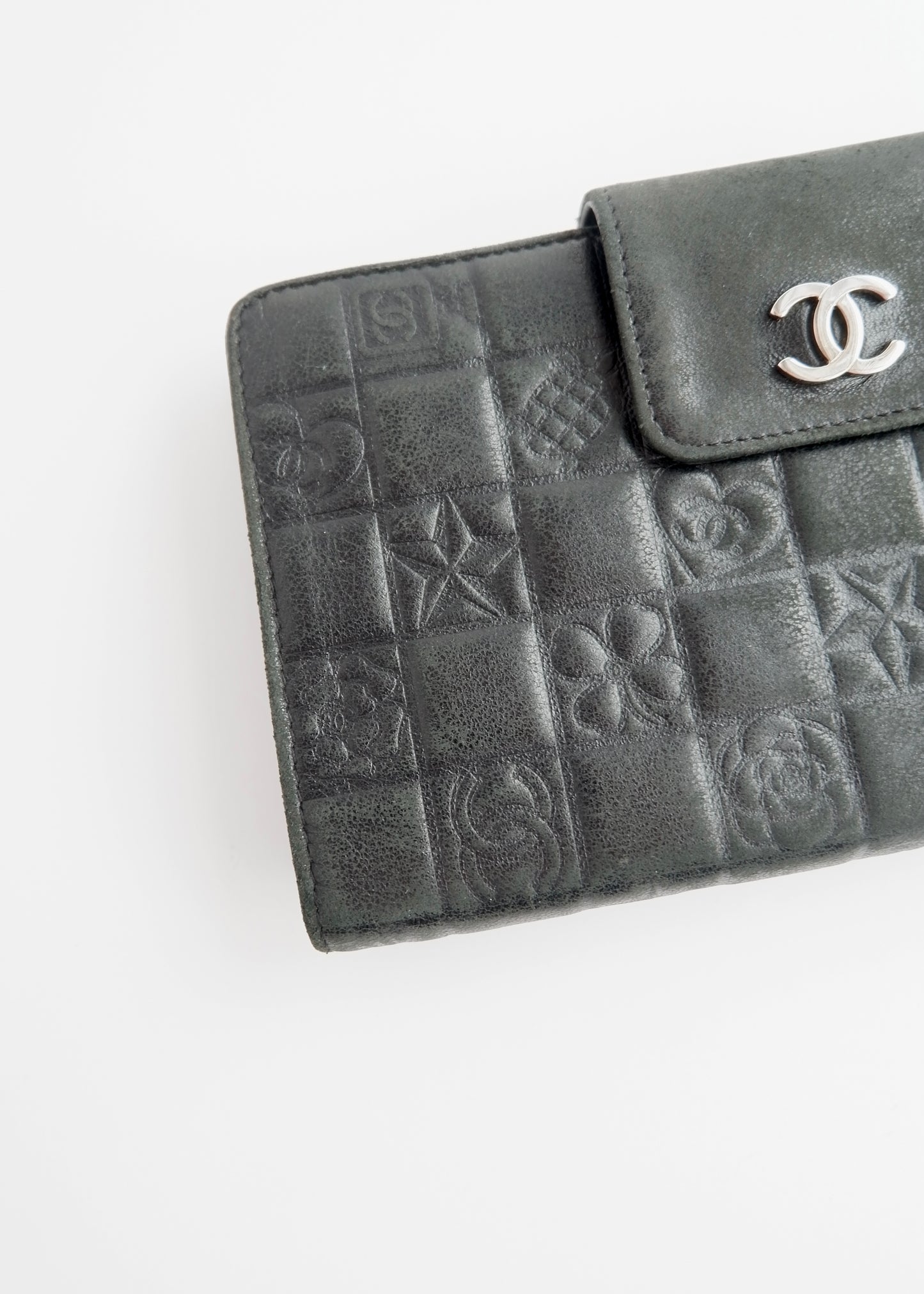 Authentic Preowned Chanel Black Lambskin Long Fold Wallet