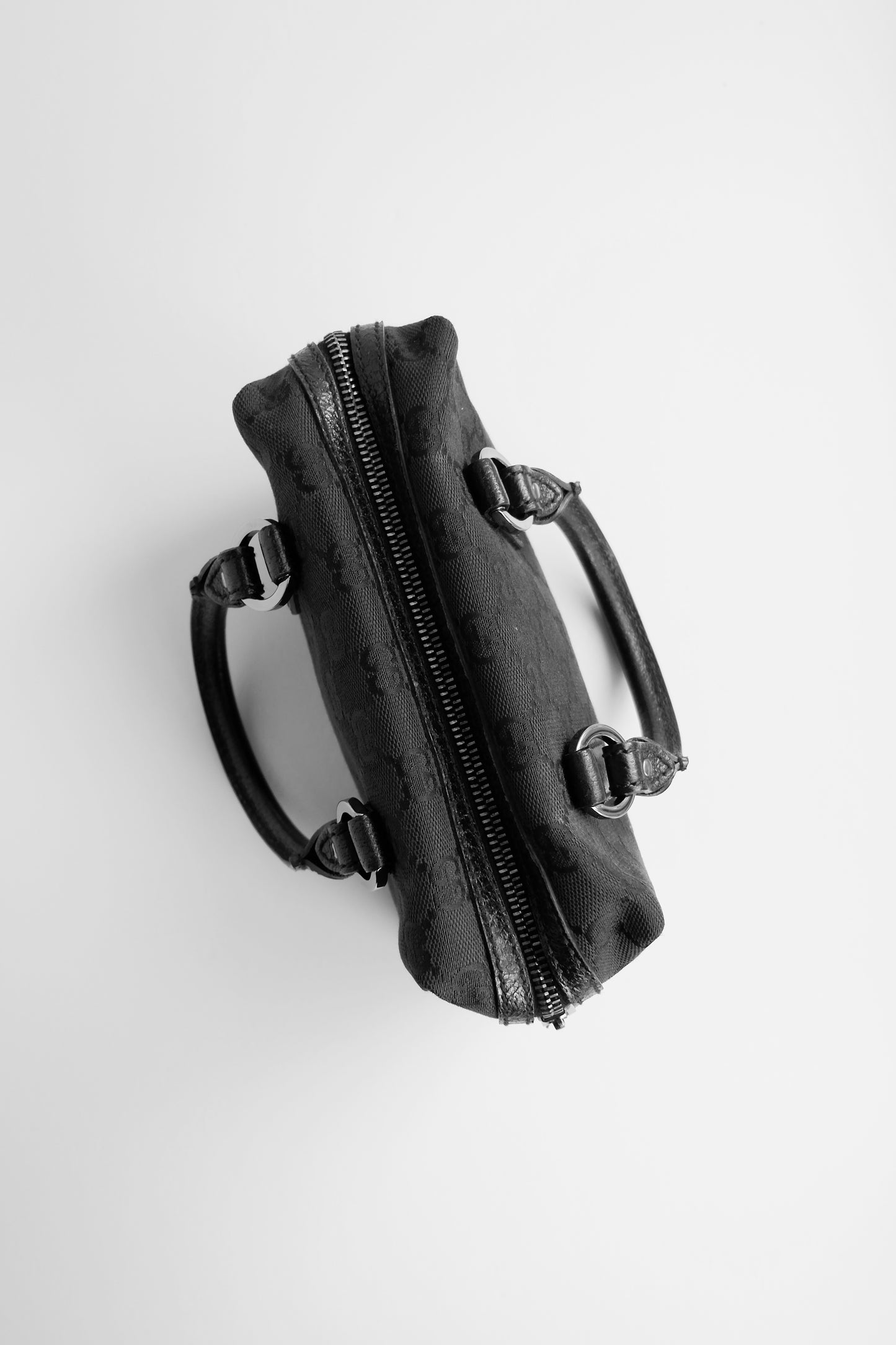 Authentic Preowned Gucci Black GG Canvas Mini Boston Bag