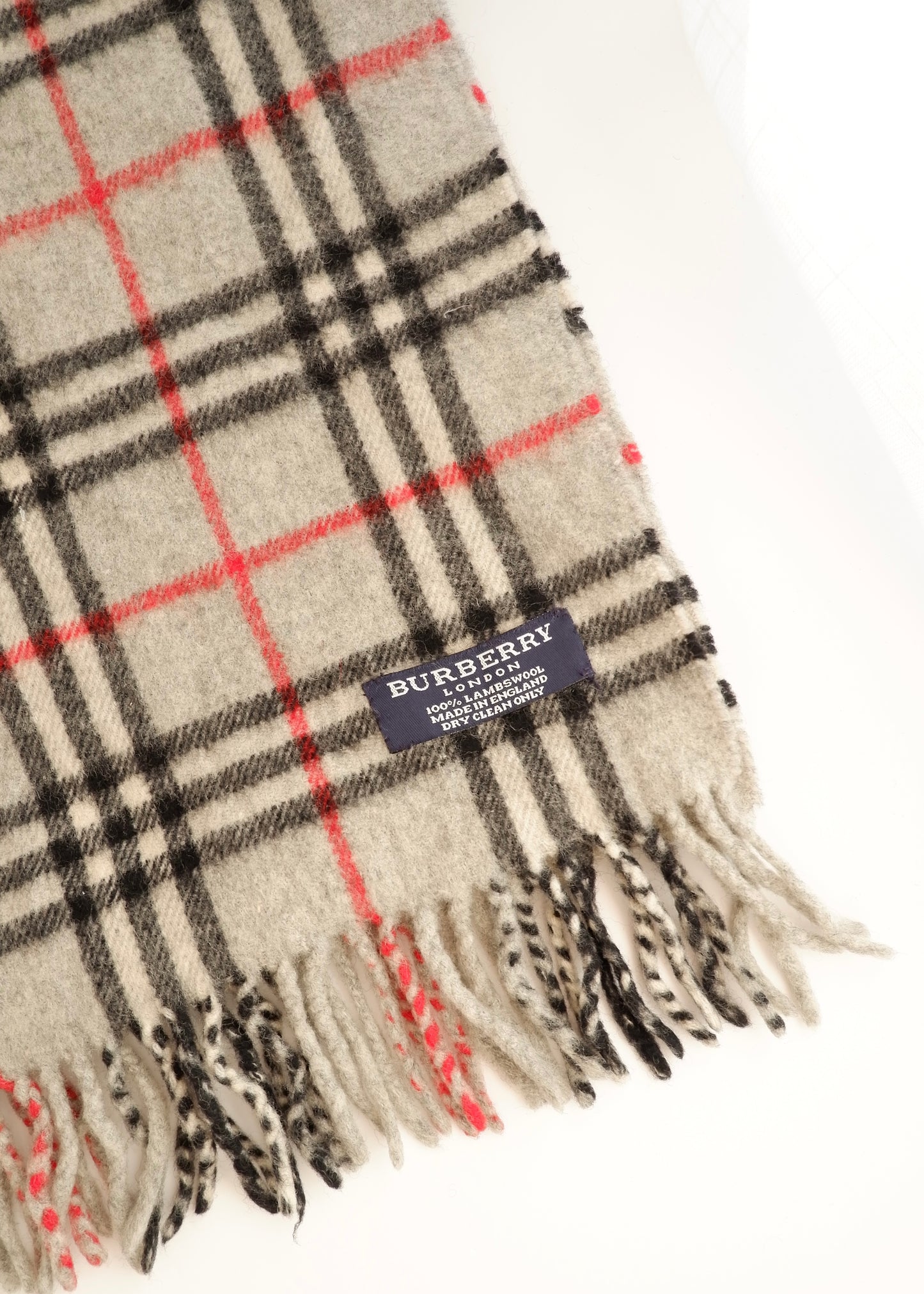 Authentic Preowned Burberry Grey Check Wool Scarf