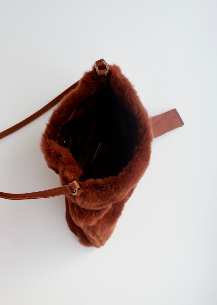 Authentic Preowned Prada Brown Faux Fur Handbag
