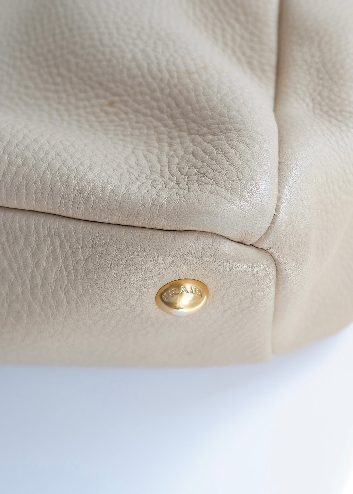 Authentic Preowned Prada Beige Leather Tote/ Crossbody Bag