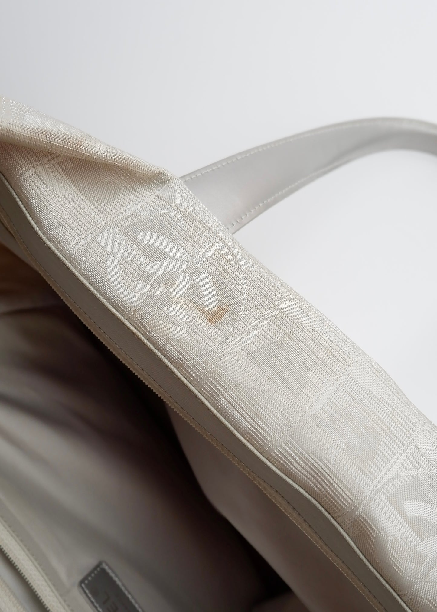 Authentic Preowned Chanel Silver Canvas New Travel Line Tote Bag