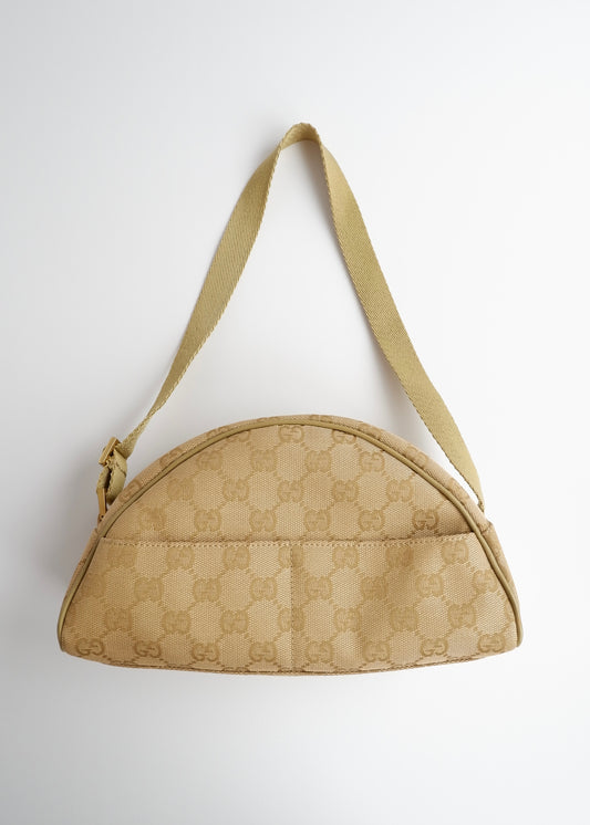 Authentic Preowned Gucci Green GG Canvas Half Moon Shoulder Bag