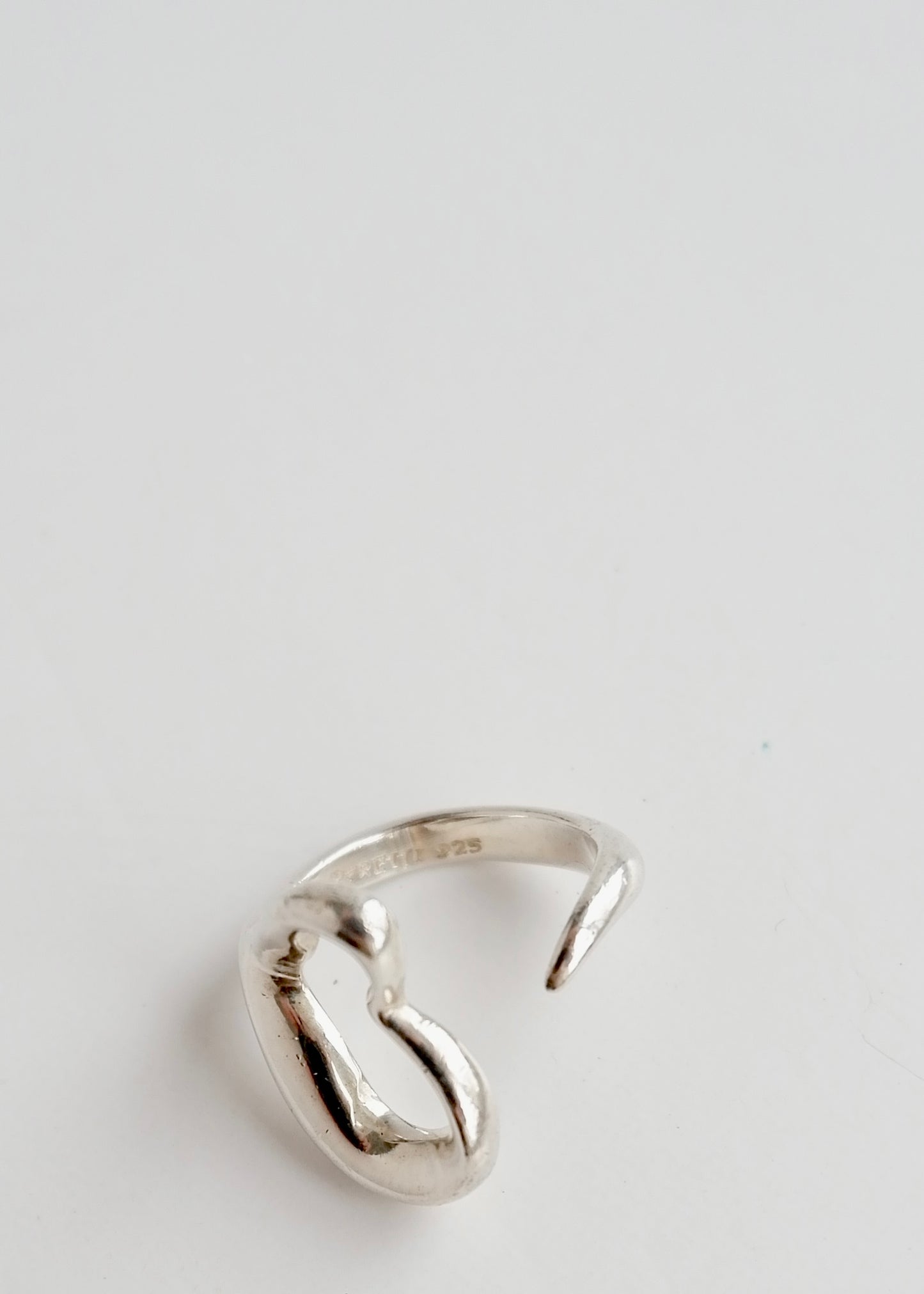 Authentic Preowned Tiffany &Co. Open Heart Silver Ring