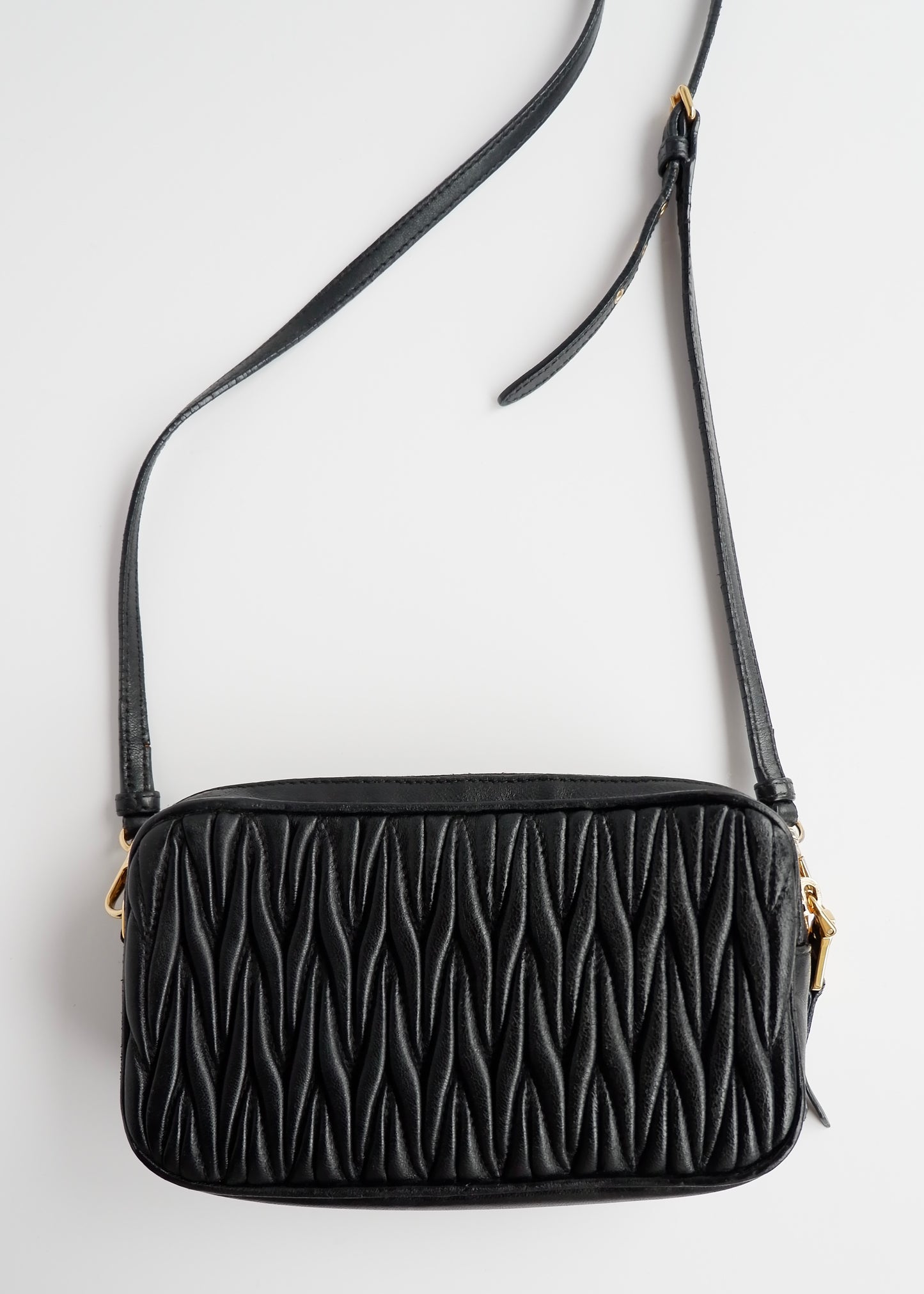 Authentic Preowned Miu Miu Black Leather Crossbody Bag