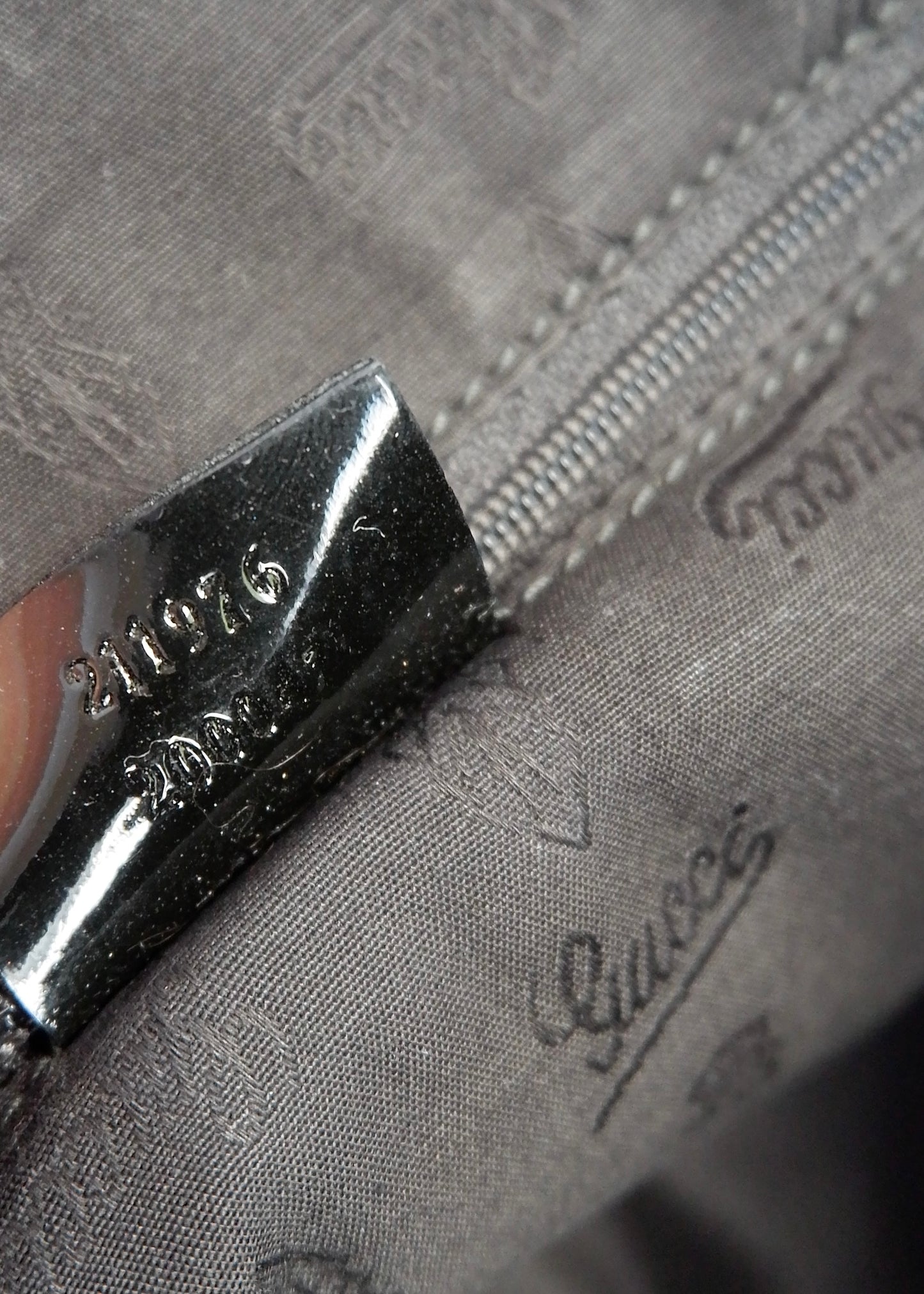 Authentic Preowned Gucci Black GG Canvas/Patent Leather Tote Bag