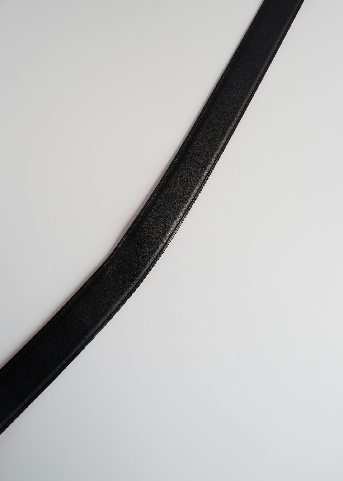 Authentic Preowned Hermes Black/ Orange Leather Martelee H Belt - 85