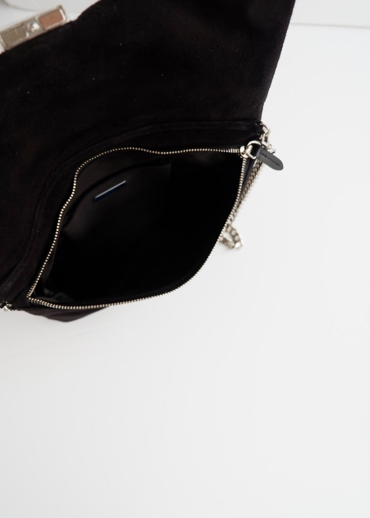 Authentic Preowned Jimmy Choo Black Suede/Crystal Embellished Evening Bag