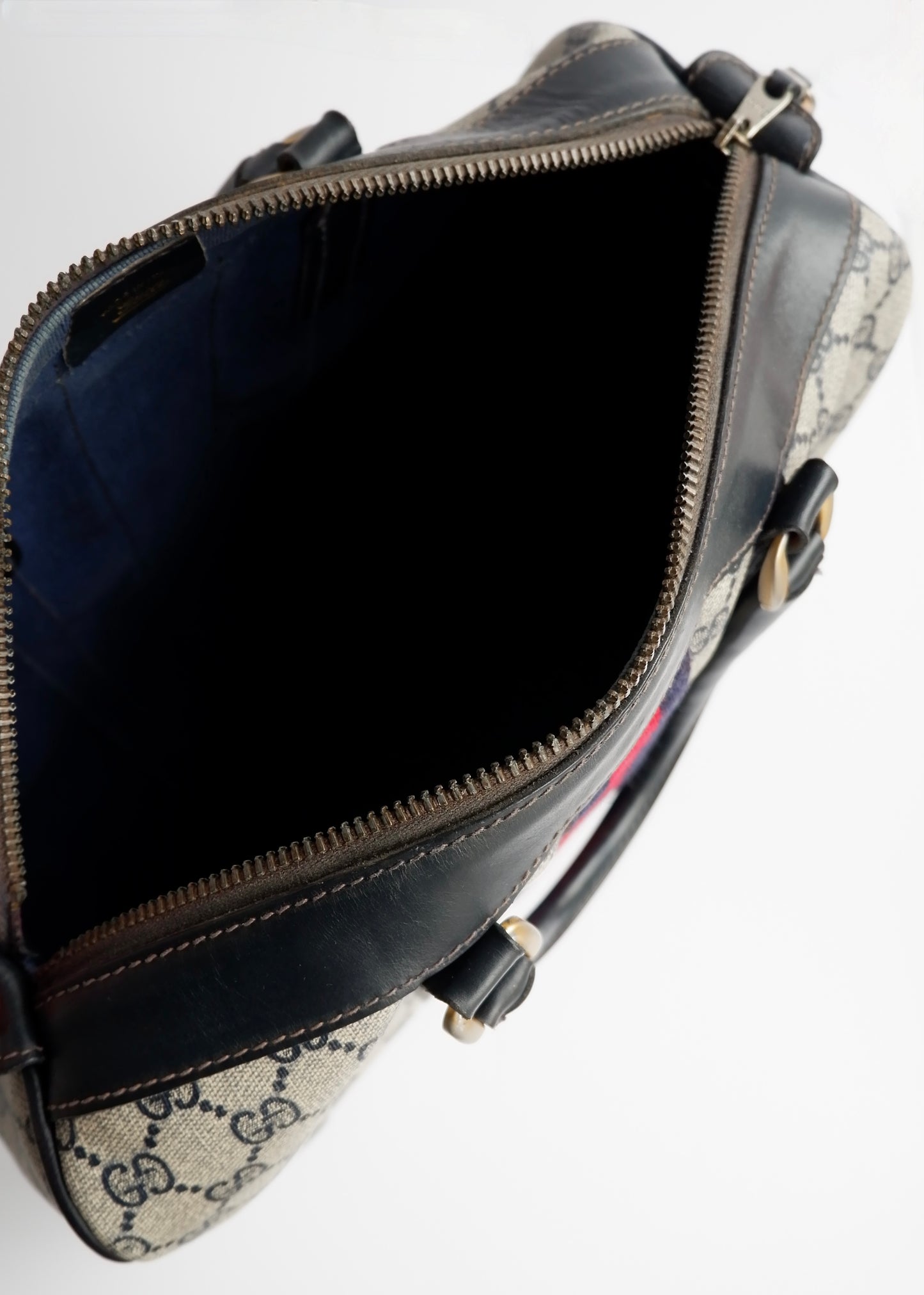 Authentic Preowned Vintage Gucci Navy Boston Bag