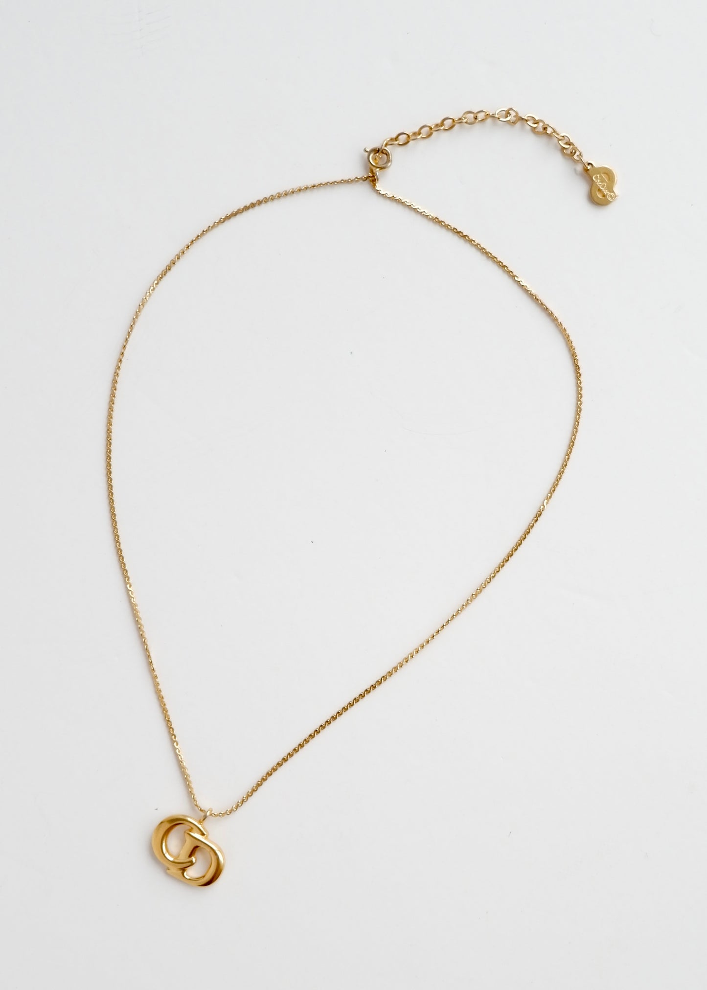 Authentic Preowned Vintage Dior Goldtone CD Logo Necklace