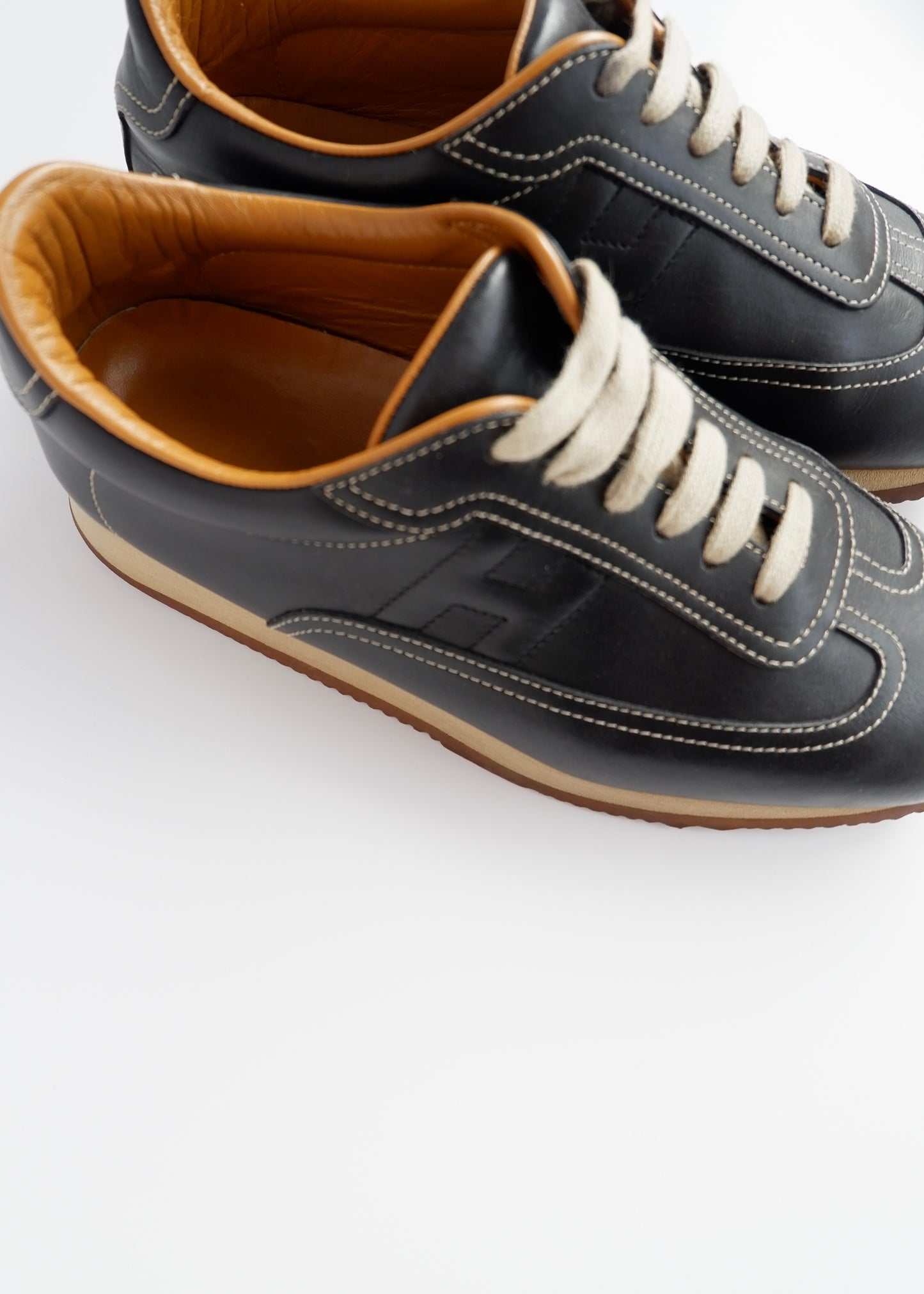 Authentic Preowned Hermes Black Leather H Quick Sneakers - 40