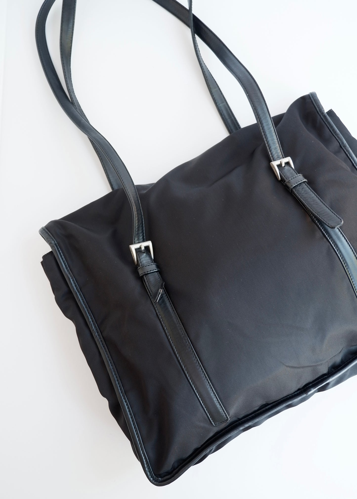 Authentic Preowned Prada Black Nylon/ Leather Tote Bag