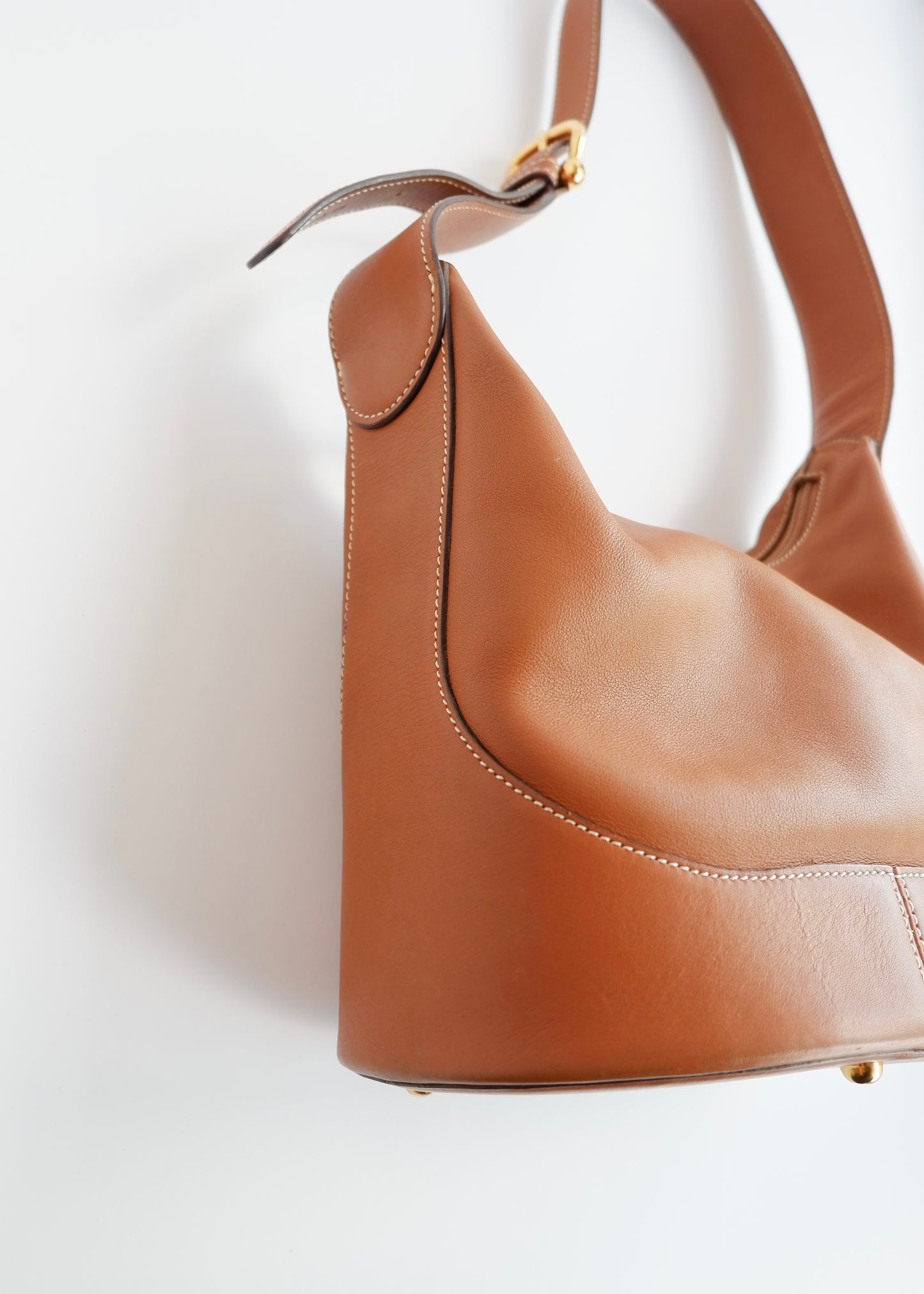 Authentic Preowned Vintage Loewe Chestnut Brown Leather Shoulder Bag