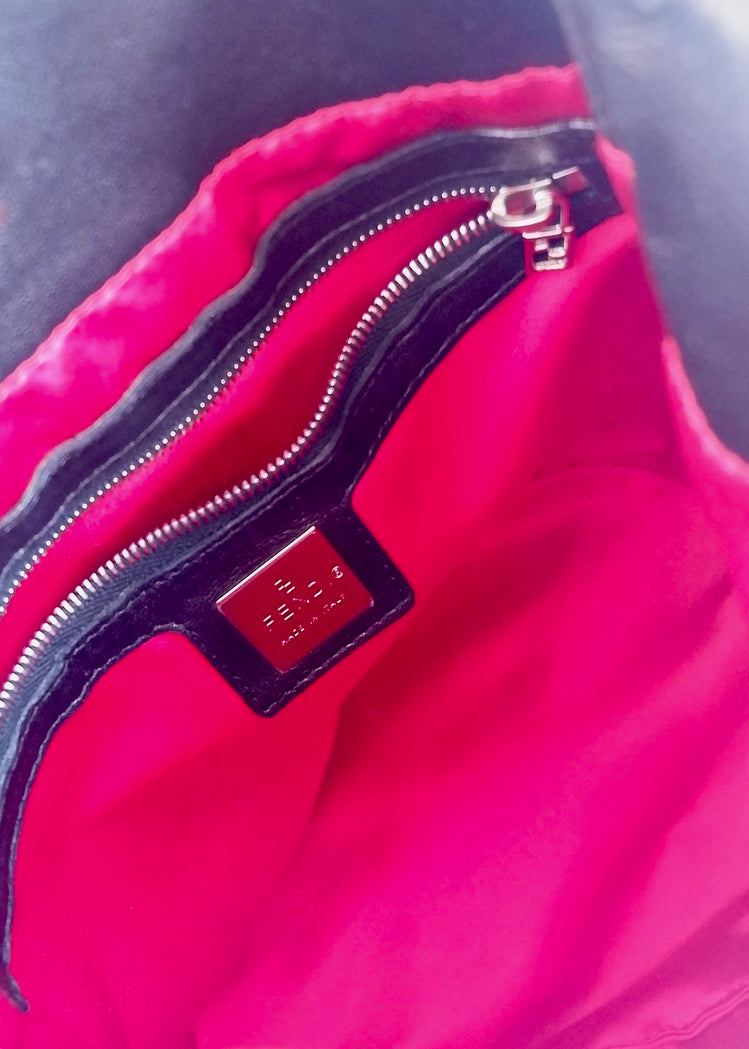 Authentic Preowned Fendi Black Leather FF Logo Bucket Shoulder Bag