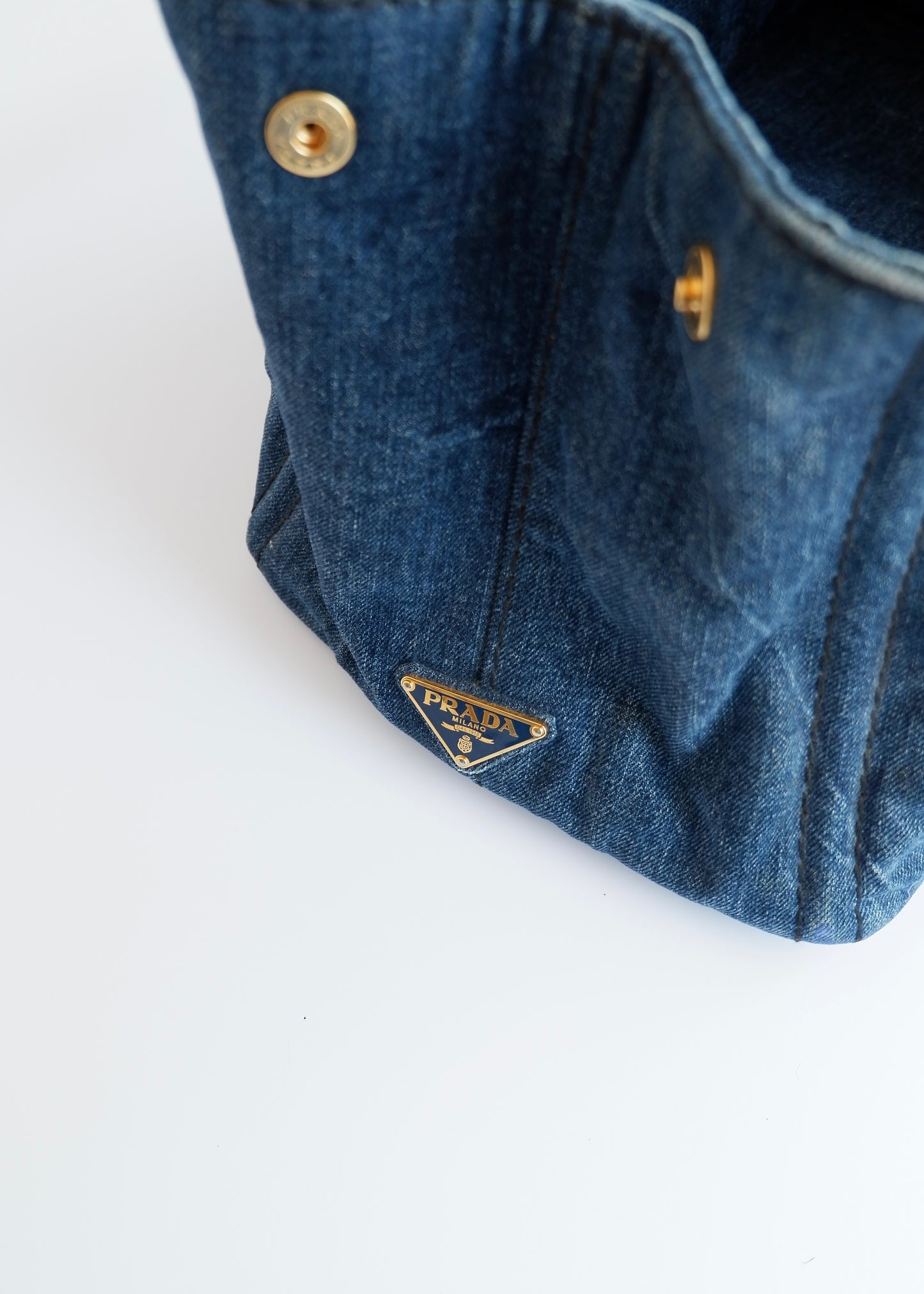 Authentic Preowned Prada Navy Denim Canapa Tote Bag