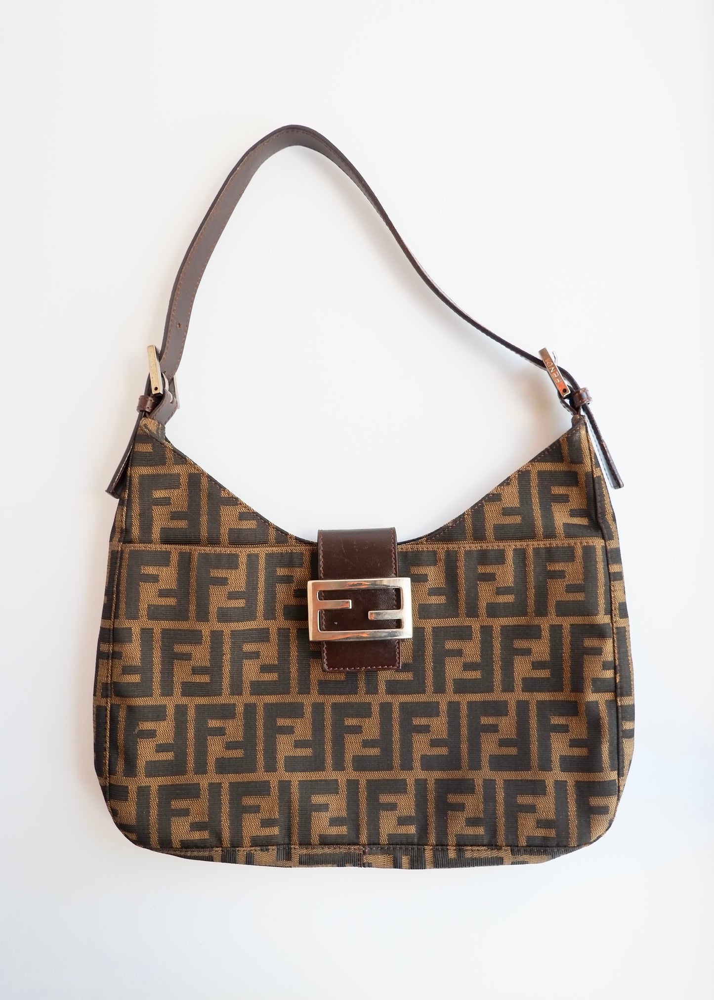 Authentic Preowned Fendi Brown Zucca Shoulder Bag
