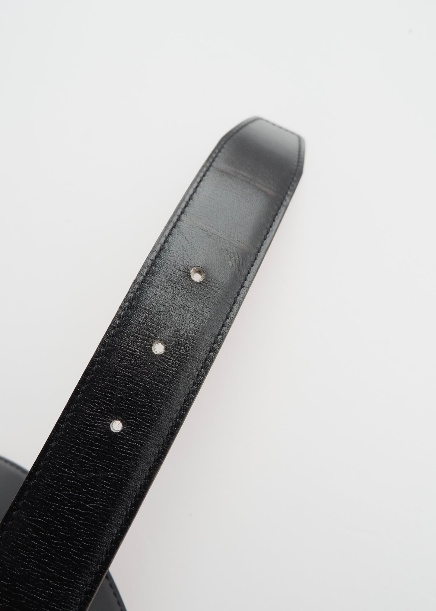 Authentic Preowned Hermes Black/ Brown H Belt GHW - 65