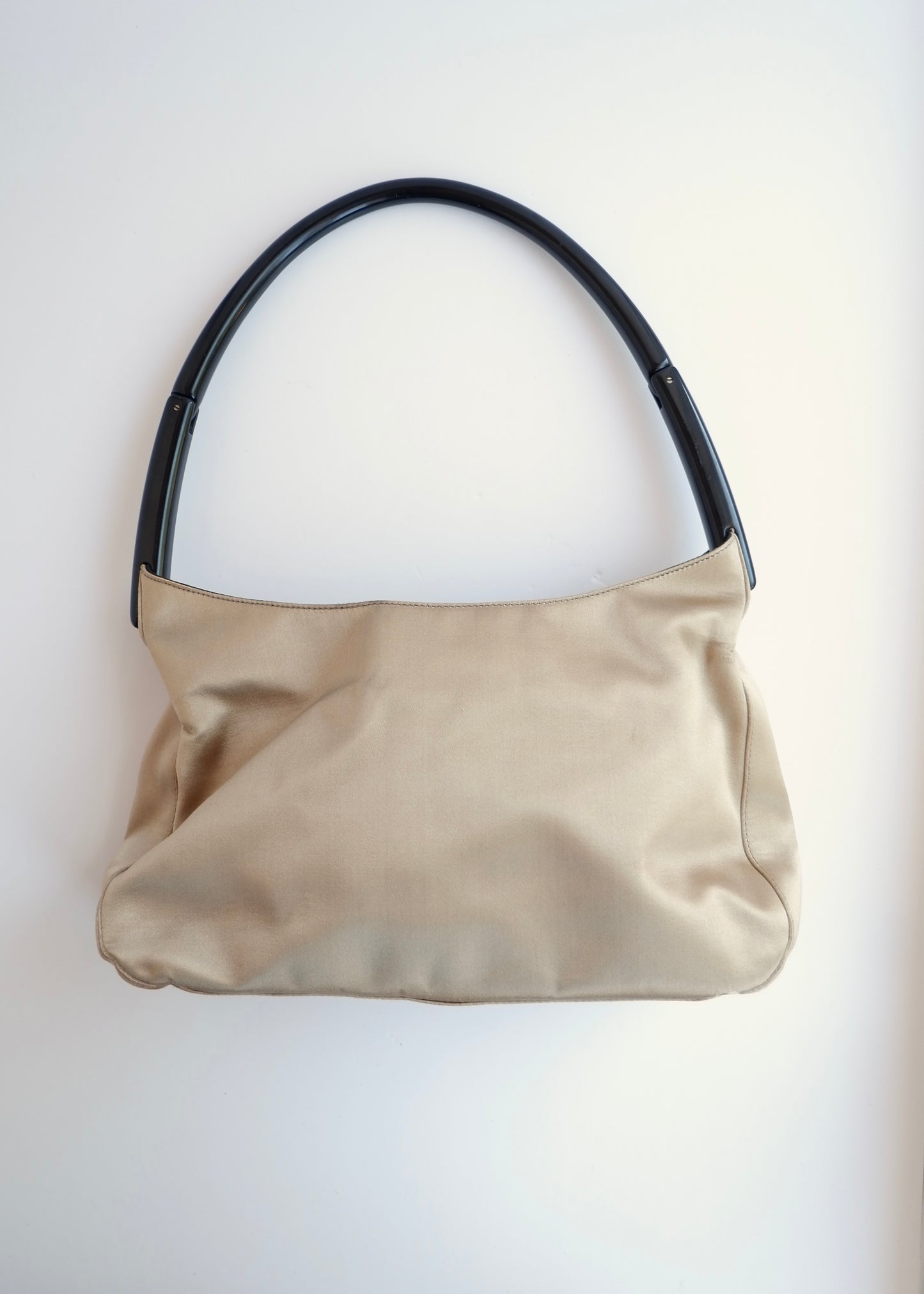 Authentic Preowned Vintage Prada Champagne Satin Shoulder Bag
