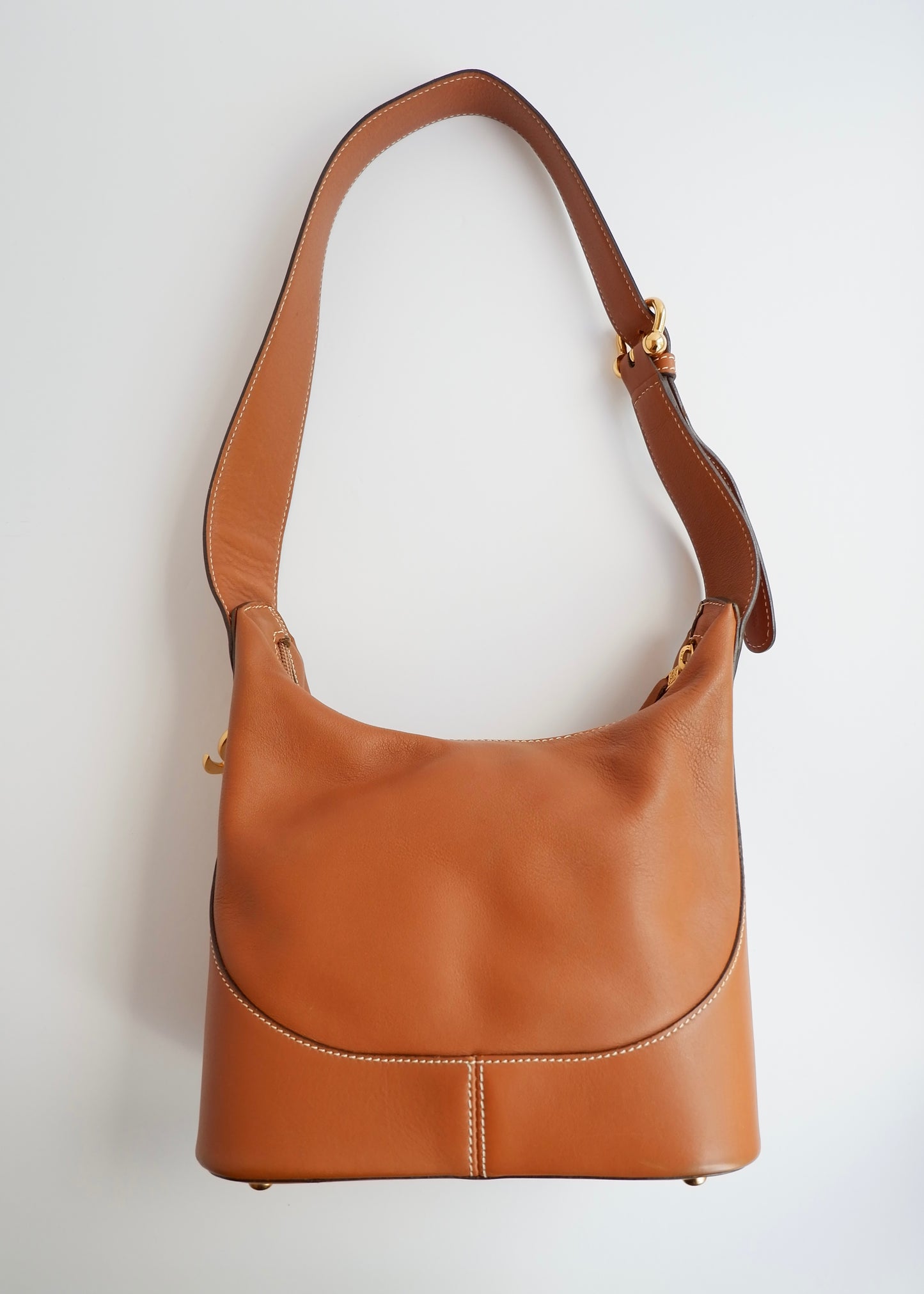Authentic Preowned Vintage Loewe Chestnut Brown Leather Shoulder Bag