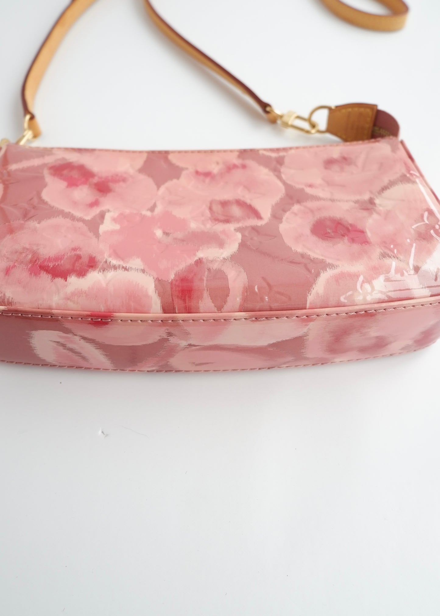 Authentic Preowned Louis Vuitton Limited Edition Rose Velours Monogram Ikat Pochette Crossbody Bag