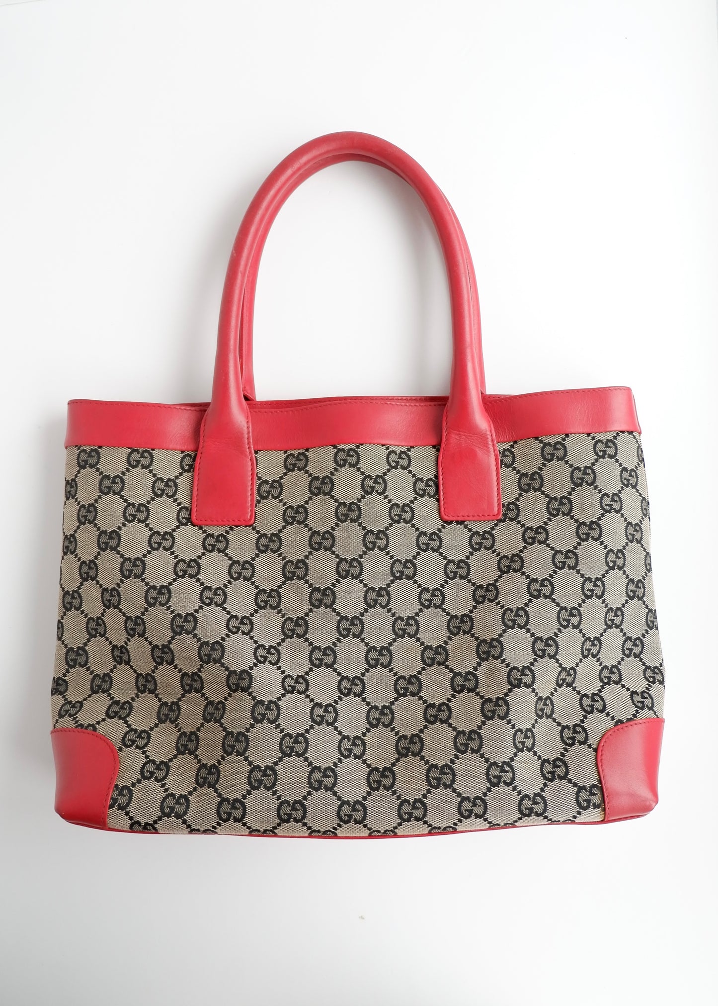 Authentic Preowned Gucci GG Canvas Red/ Navy Shoulder Bag
