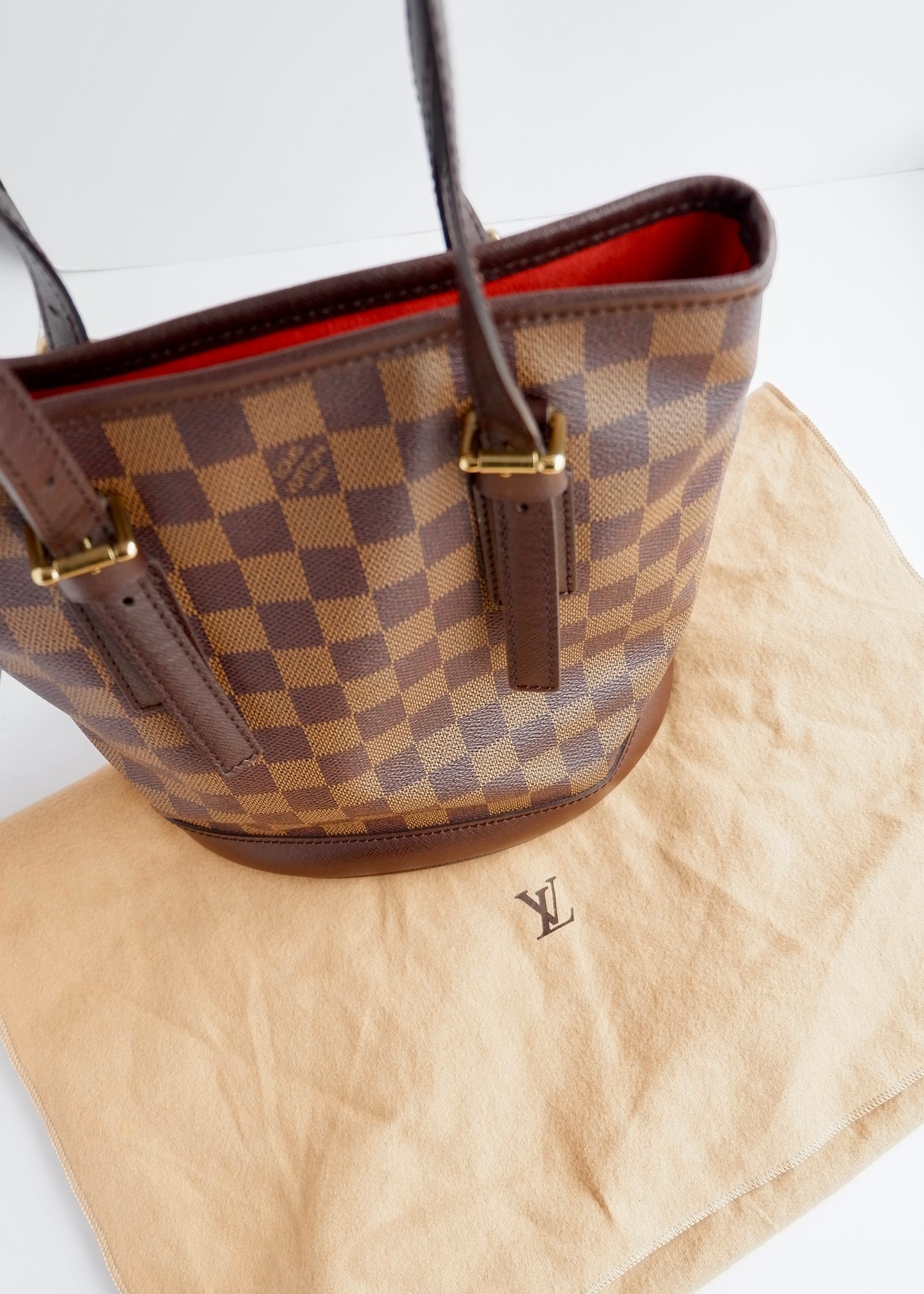 Authentic Preowned Louis Vuitton Damier Ebene Marais Bucket Bag