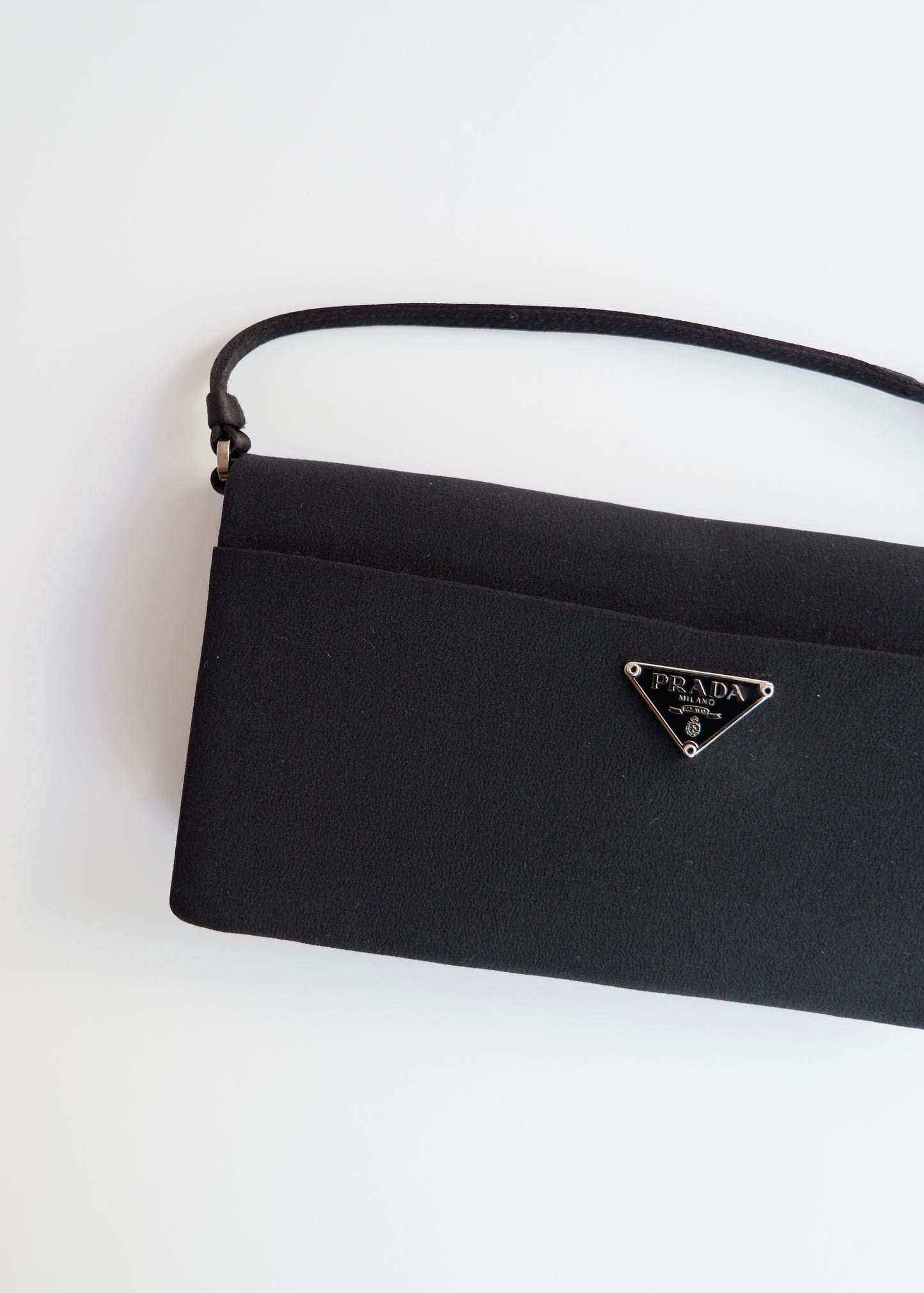 Authentic Preowned Prada Black Satin Bow Detail Handbag