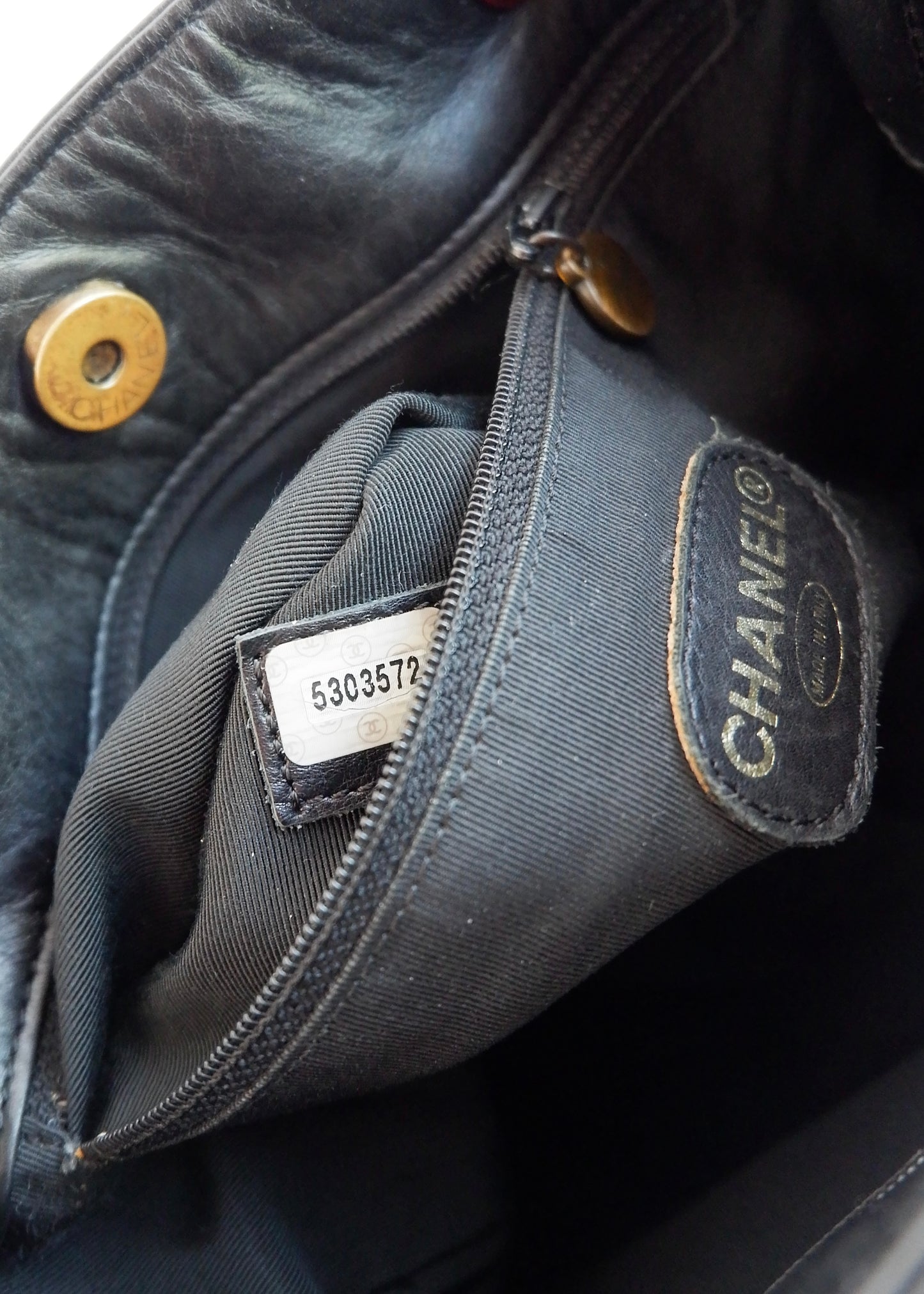 Authentic Preowned Vintage Chanel Black Leather CC Logo Tassel Shoulder Bag
