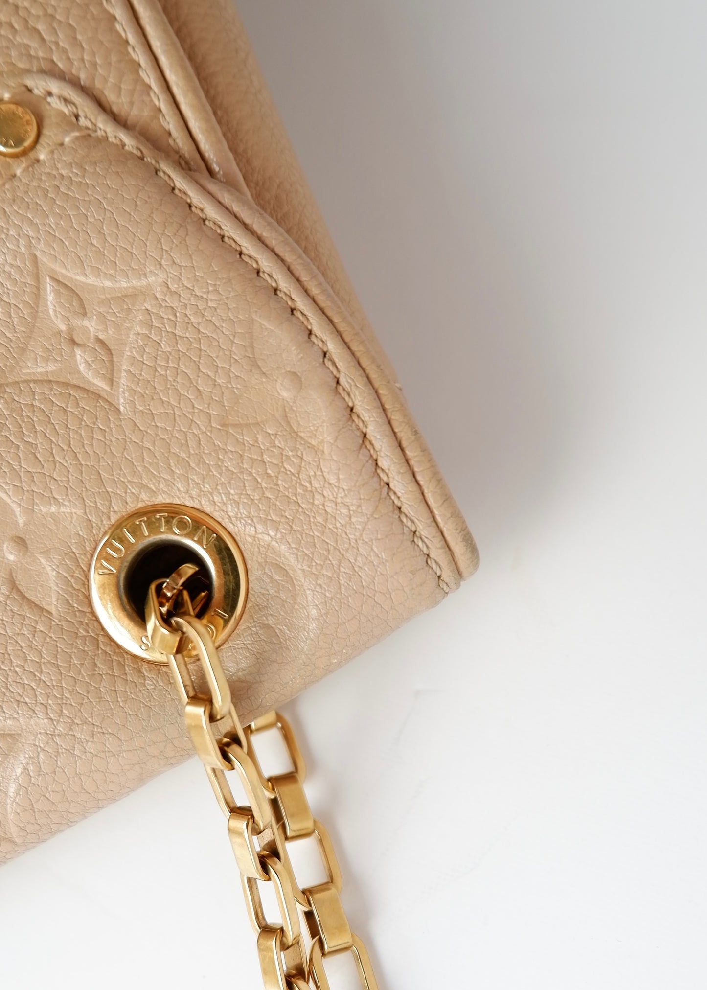Authentic Preowned Louis Vuitton Cream Monogram Empreinte Leather St Germain MM Shoulder Bag