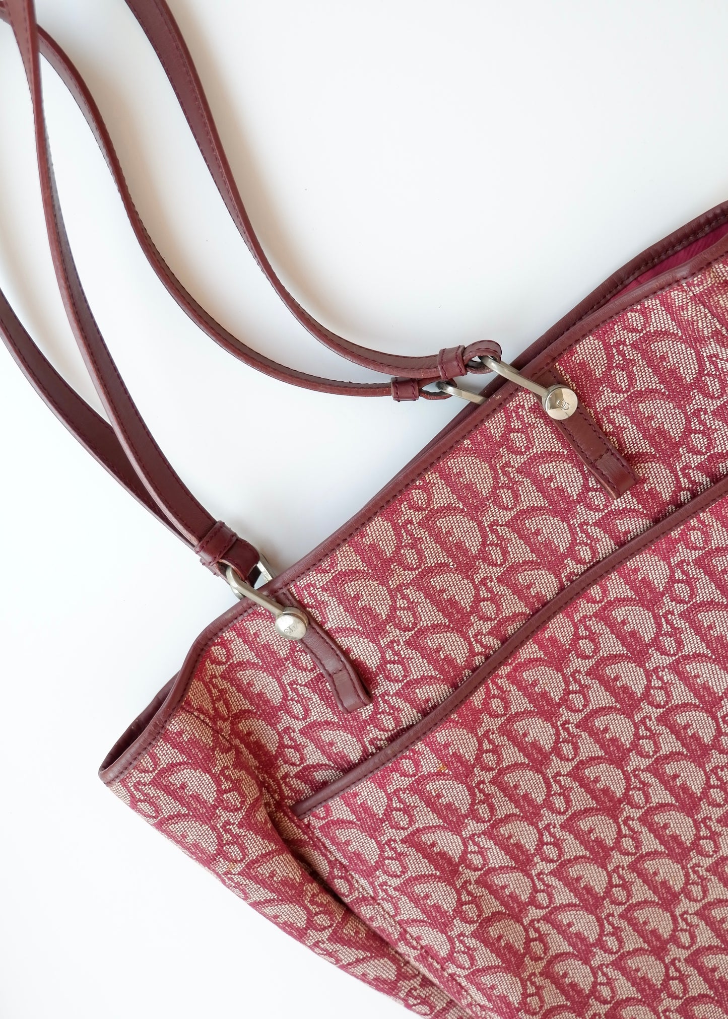 Authentic Preowned Dior Red Canvas Oblique Tote Bag