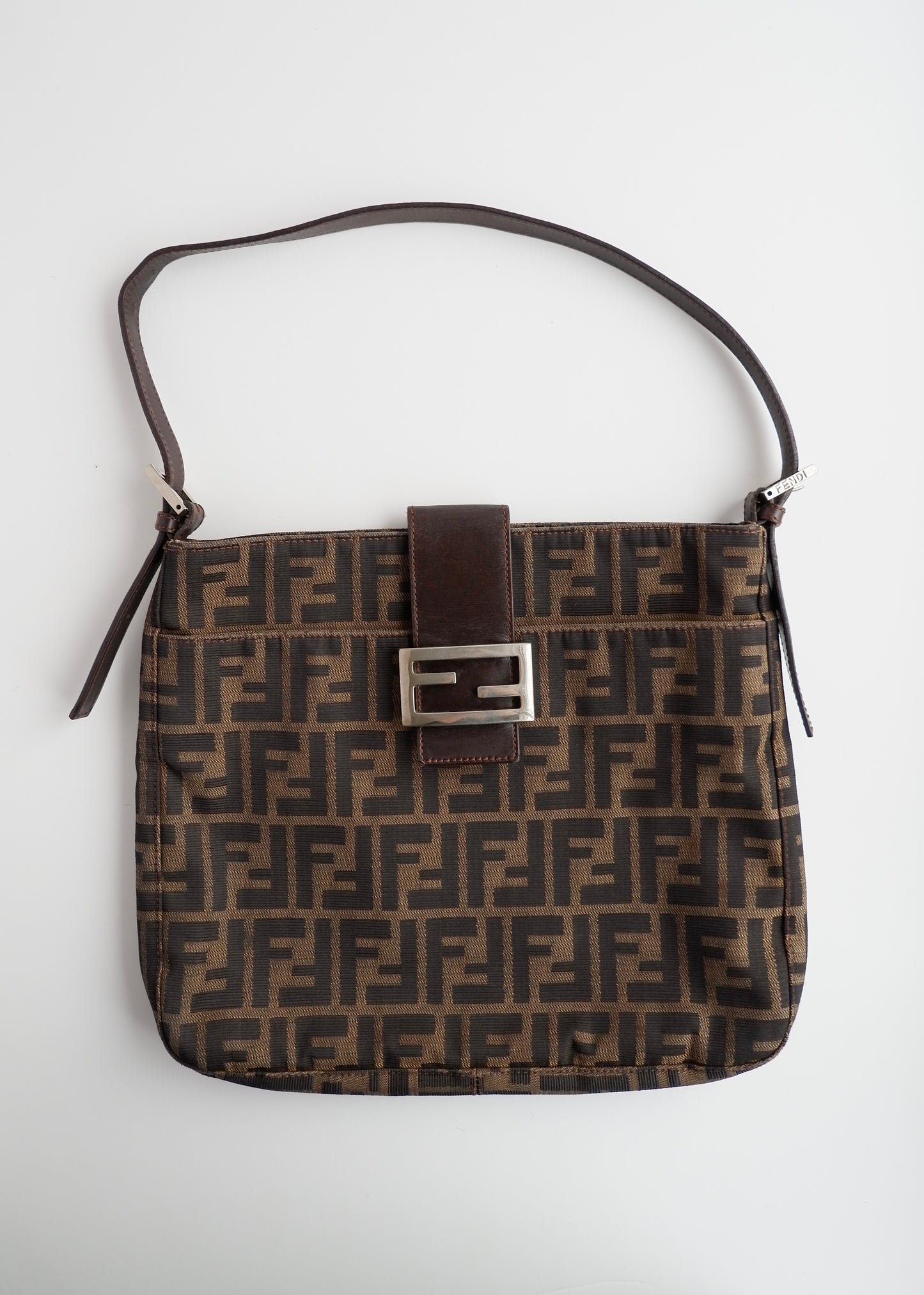 Authentic Preowned Fendi Brown Zucca Shoulder Bag