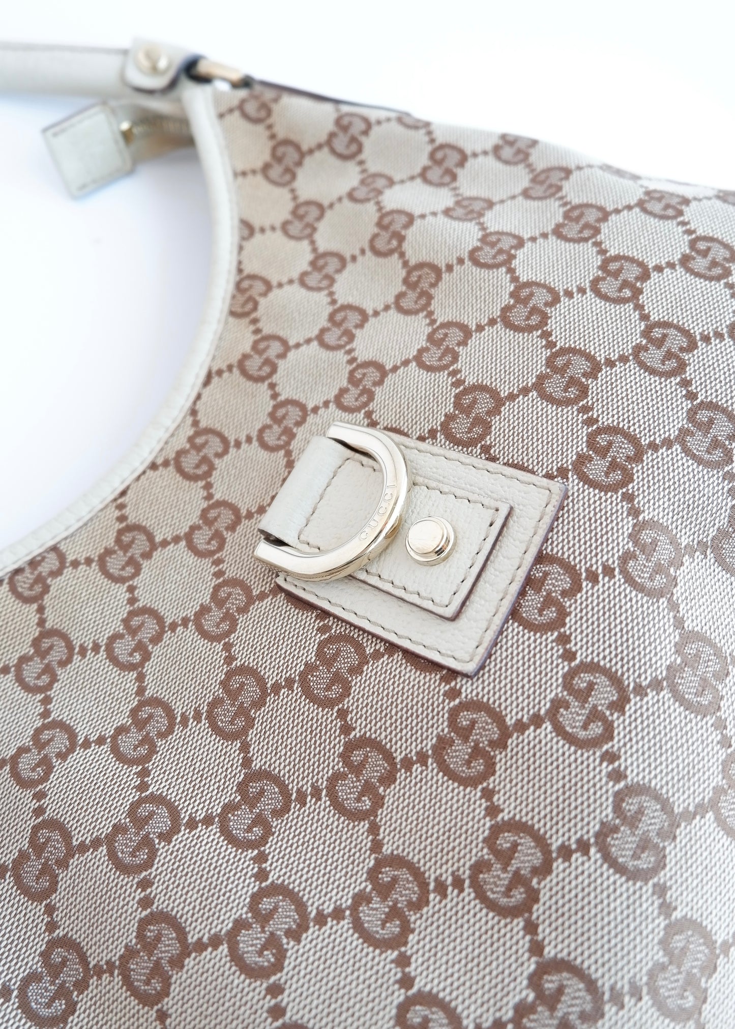 Authentic Preowned Gucci White GG Canvas Shoulder Bag