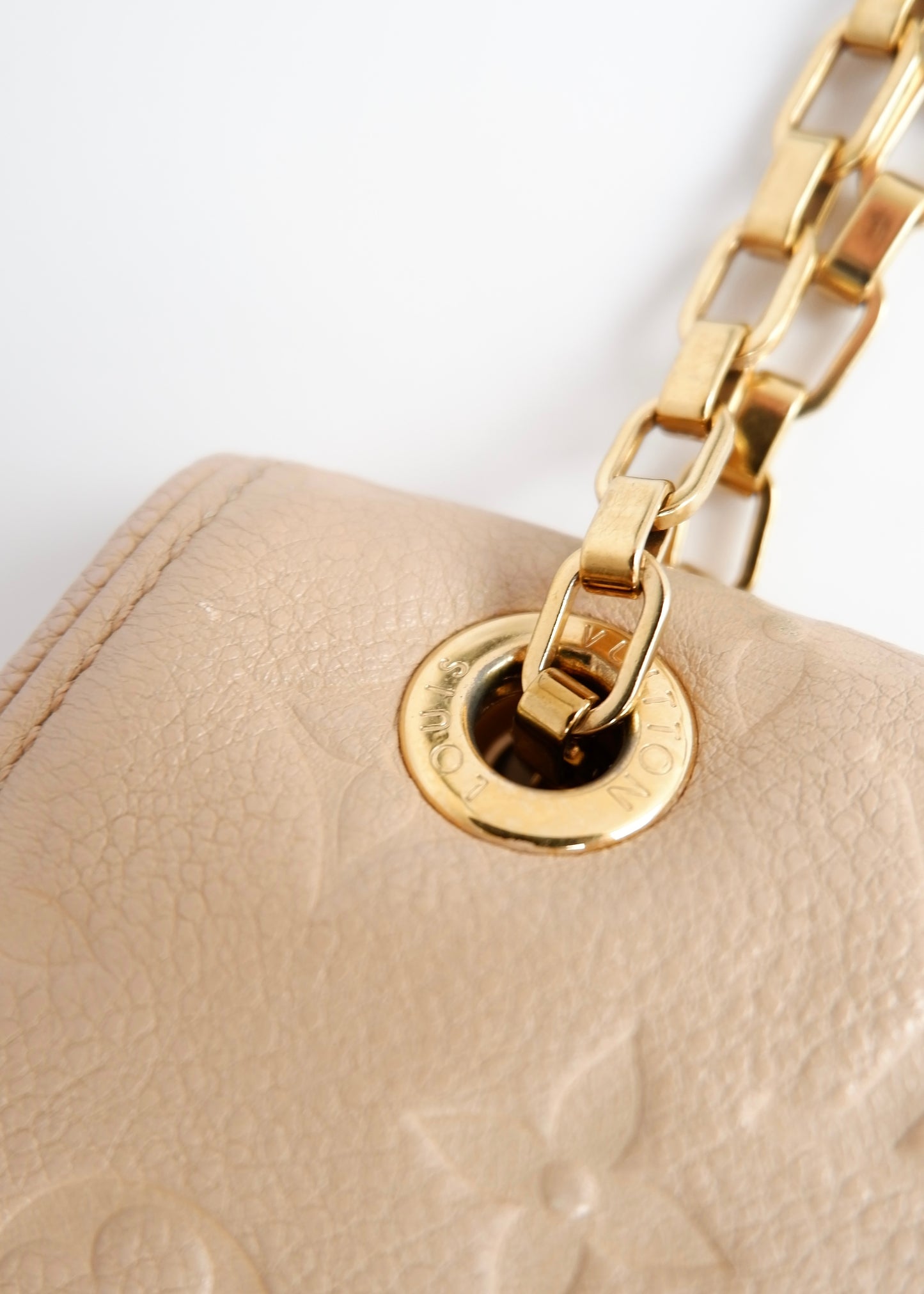 Authentic Preowned Louis Vuitton Cream Monogram Empreinte Leather St Germain MM Shoulder Bag
