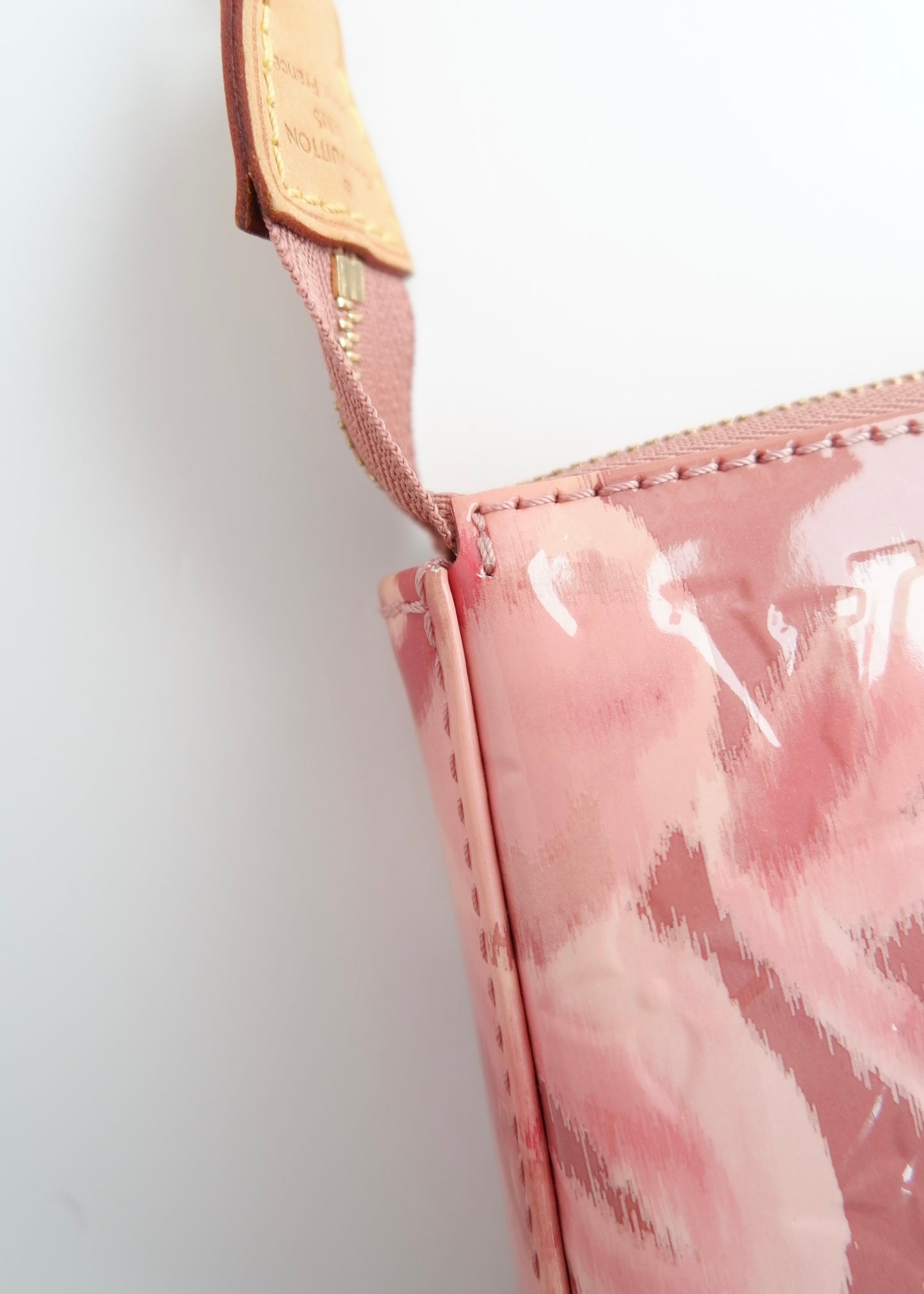Authentic Preowned Louis Vuitton Limited Edition Rose Velours Monogram Ikat Pochette Crossbody Bag