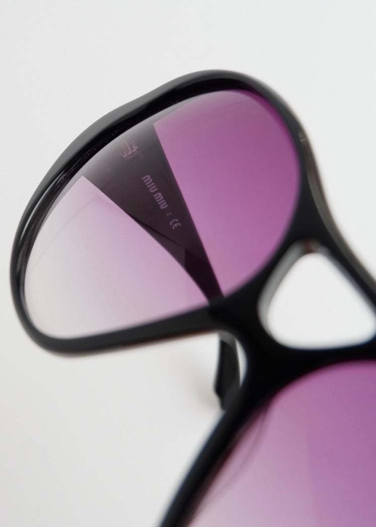 Authentic Preowned Miu Miu Black/Purple Frame Oversized Sunglasses
