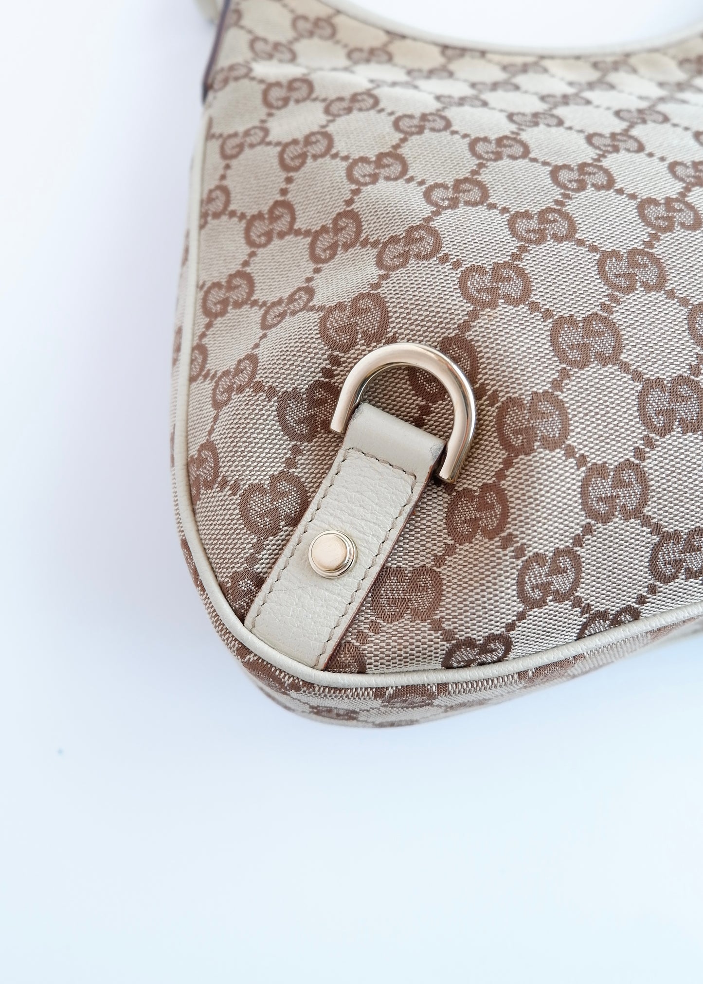 Authentic Preowned Gucci White GG Canvas Shoulder Bag