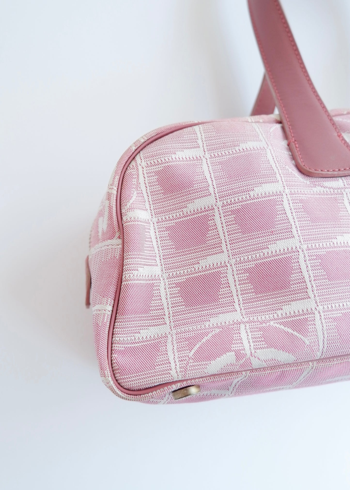 Authentic Preowned Chanel Pink Nylon New Travel Line Shoulder Bag