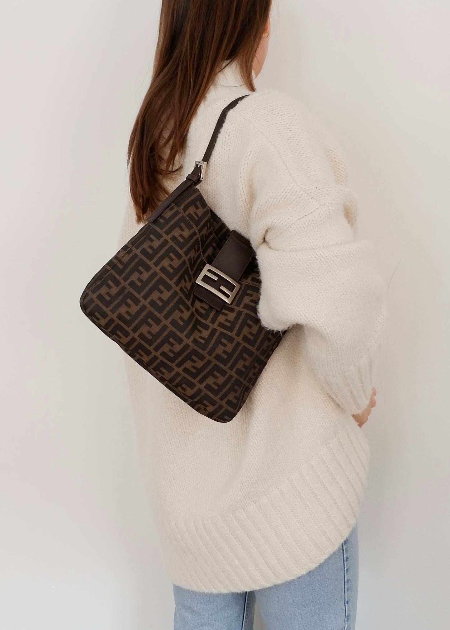 Authentic Preowned Fendi Brown Zucca Shoulder Bag