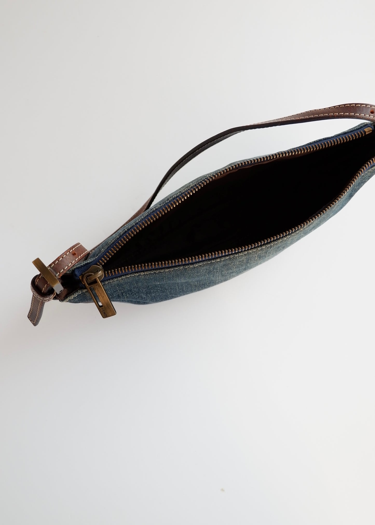 Authentic Preowned Fendi Blue Denim Shoulder Bag