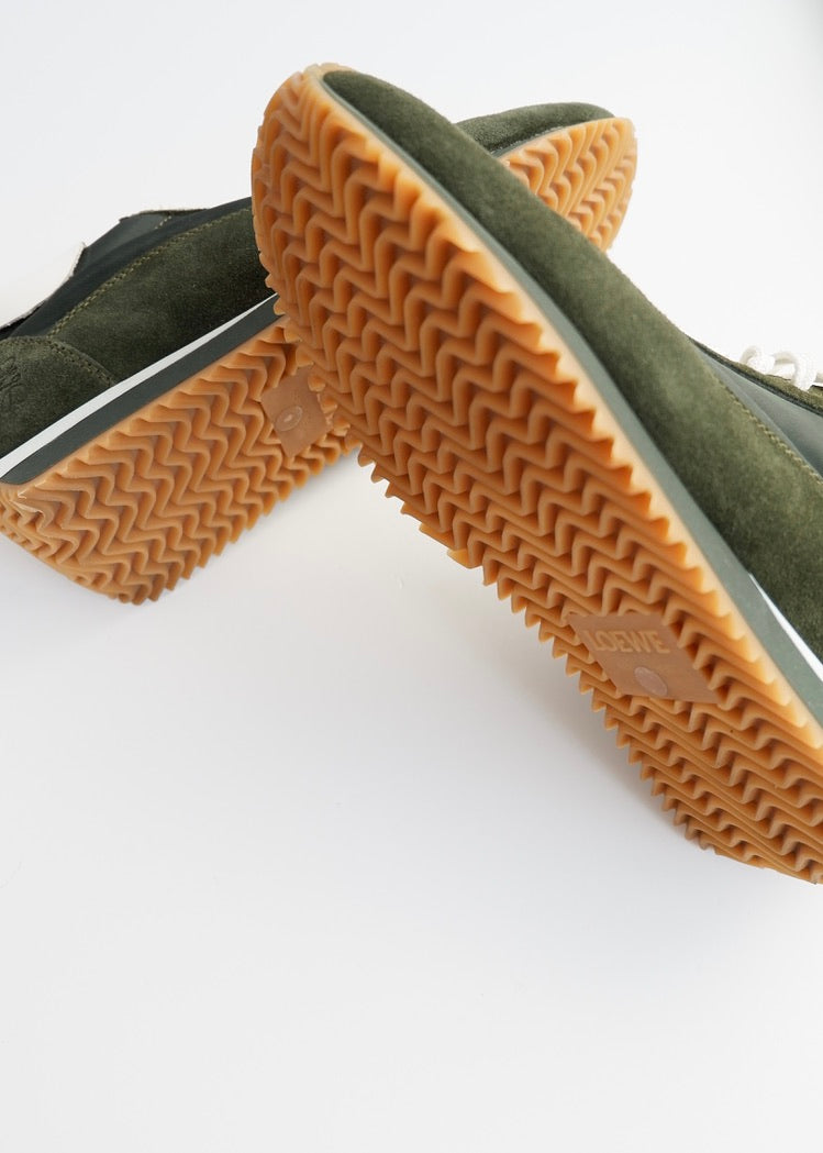 Authentic Preowned Loewe Forest Green Suede Sneakers - 39
