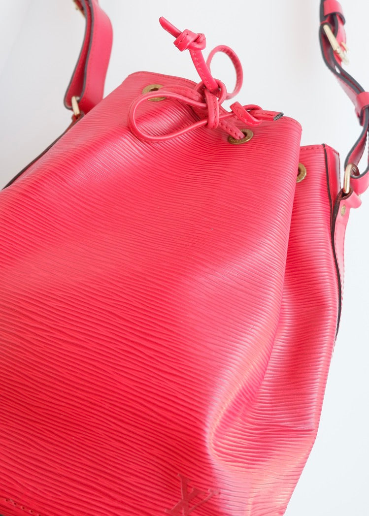 Authentic Preowned Louis Vuitton Red Epi Leather Noe GM Shoulder Bag