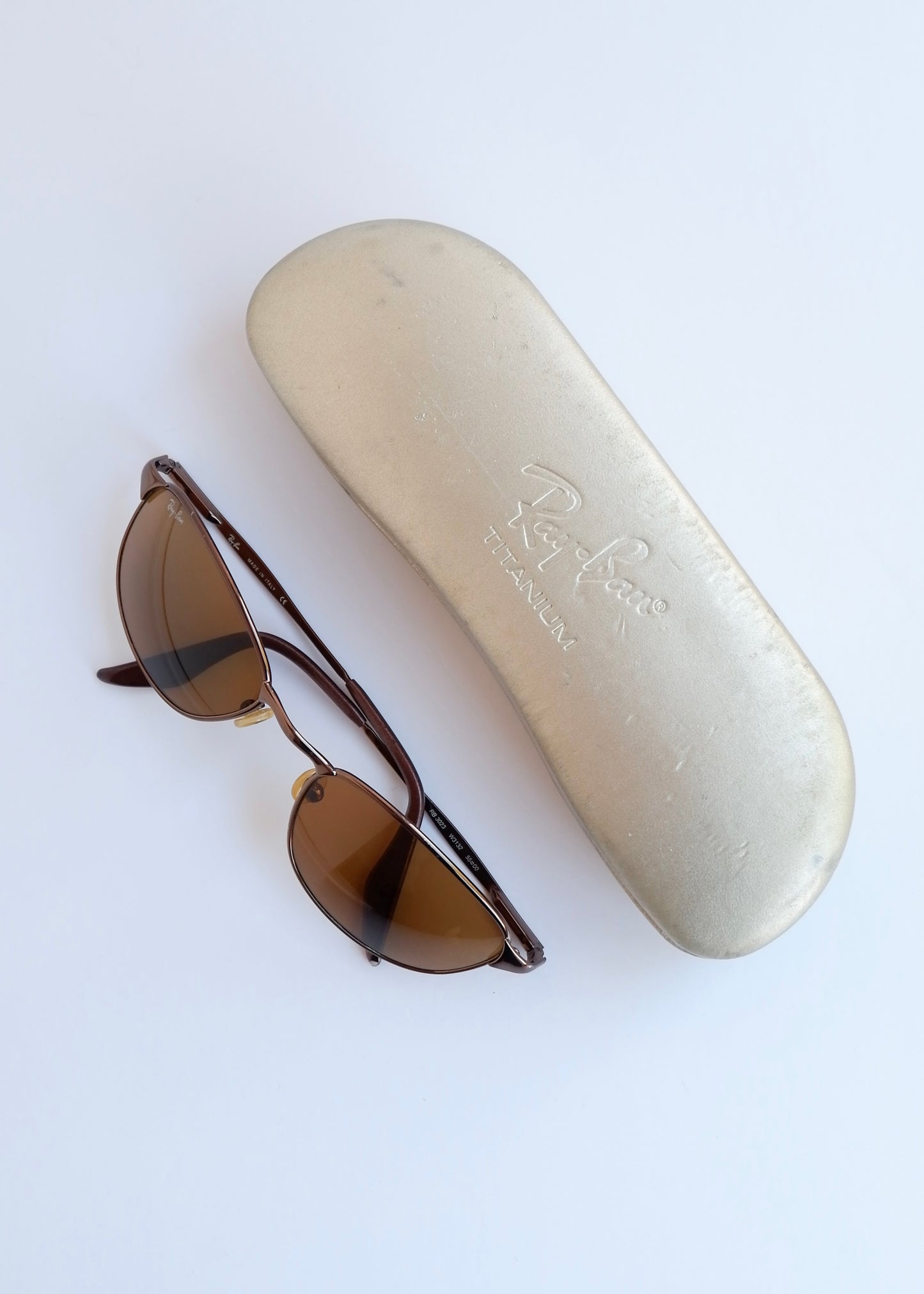 Authentic Preowned Vintage Ray Ban Brown Metal Frame Sunglasses