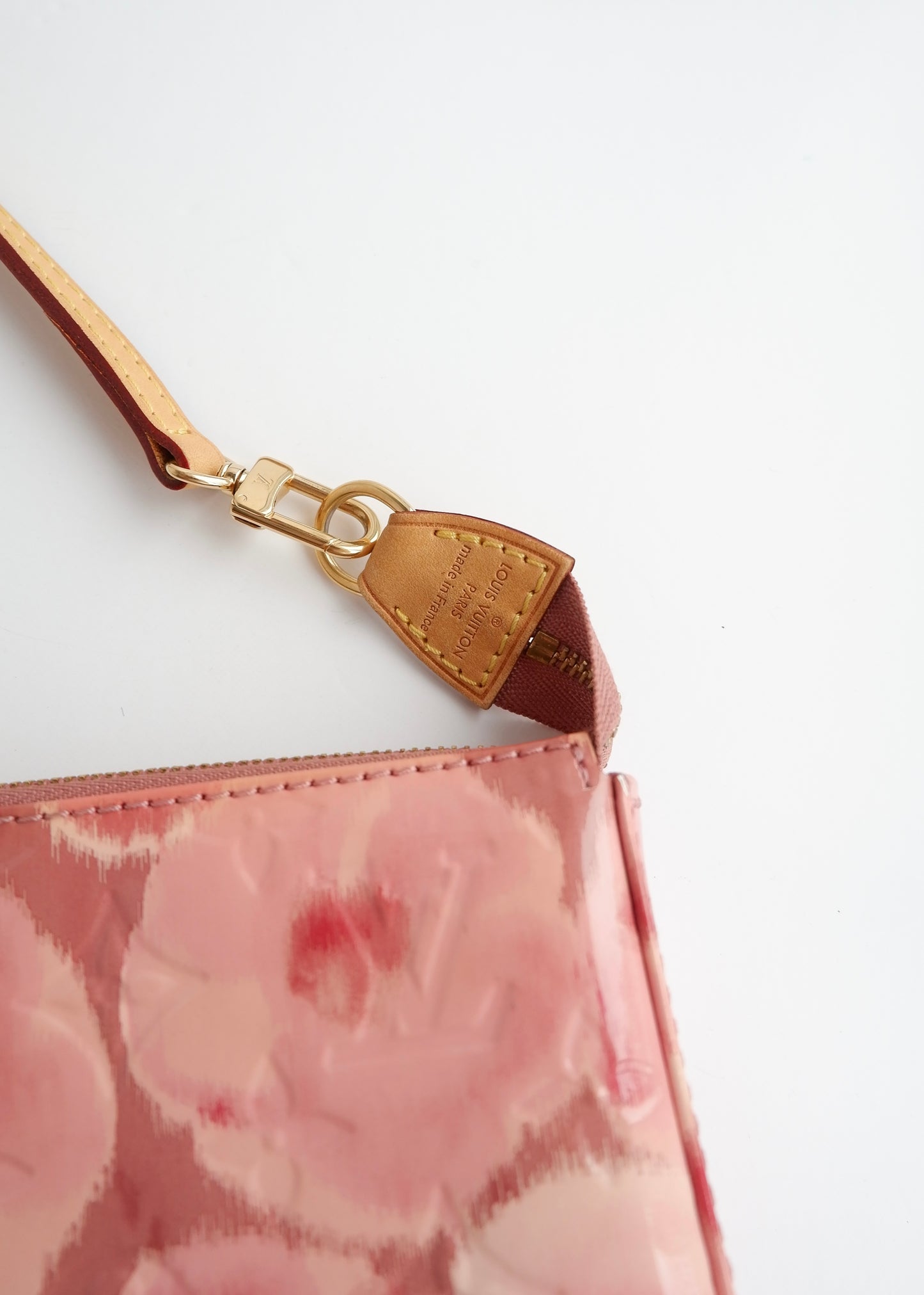 Authentic Preowned Louis Vuitton Limited Edition Rose Velours Monogram Ikat Pochette Crossbody Bag