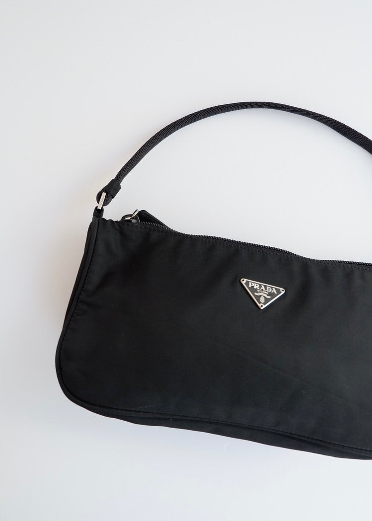 Authentic Preowned Prada Black Nylon Pochette Shoulder Bag