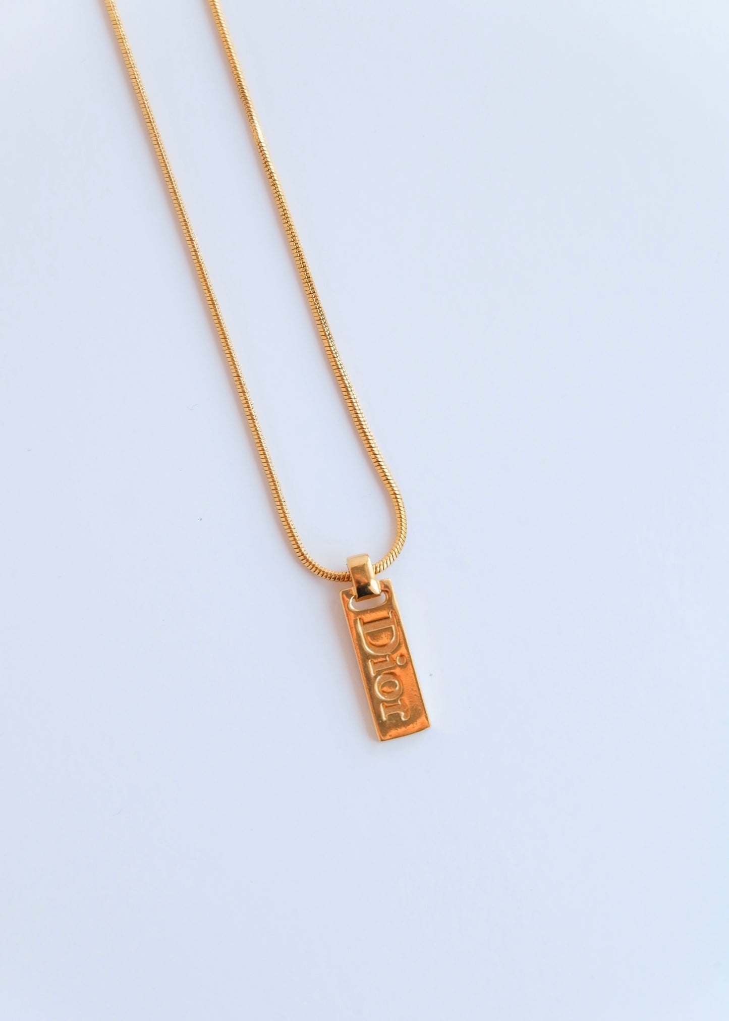 Authentic Preowned Dior Gold Tone Logo Necklace